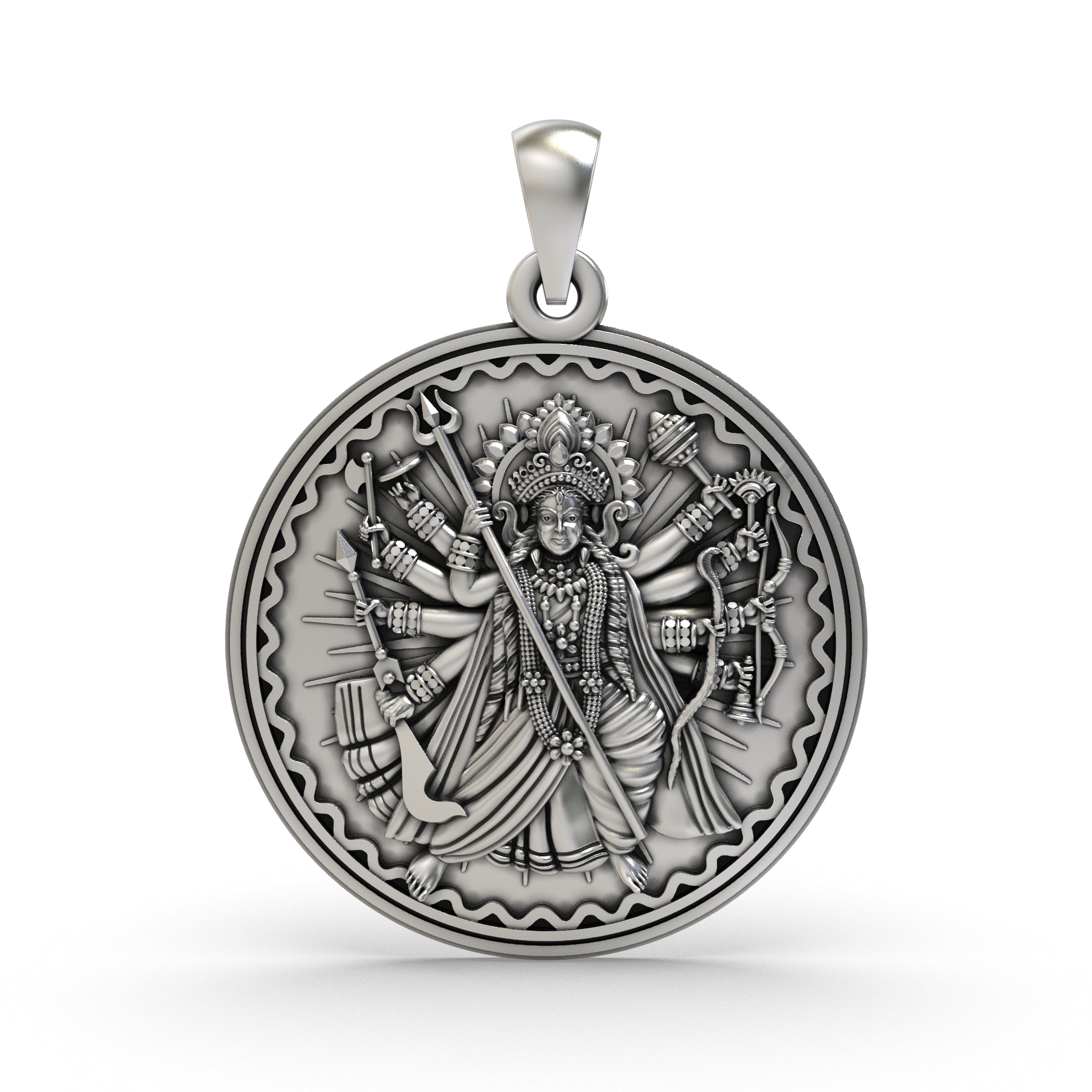 Silver Durga Maa Pendant – Goyani1