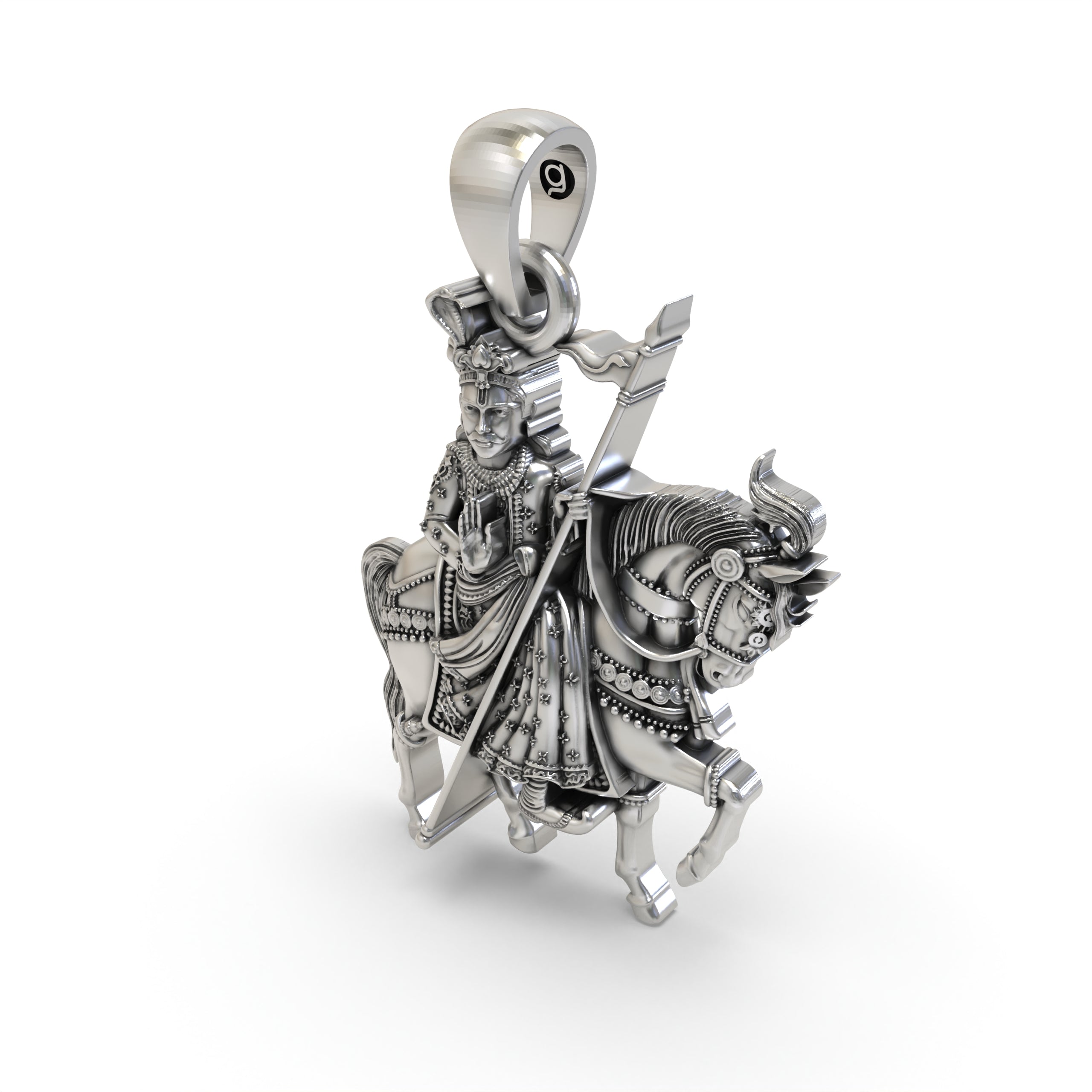 925 Silver Guga Jahar Veer Ji Pendant – Gogaji | Goga Veer | Zaher Veer | Hindu Folk Warrior God Necklace
