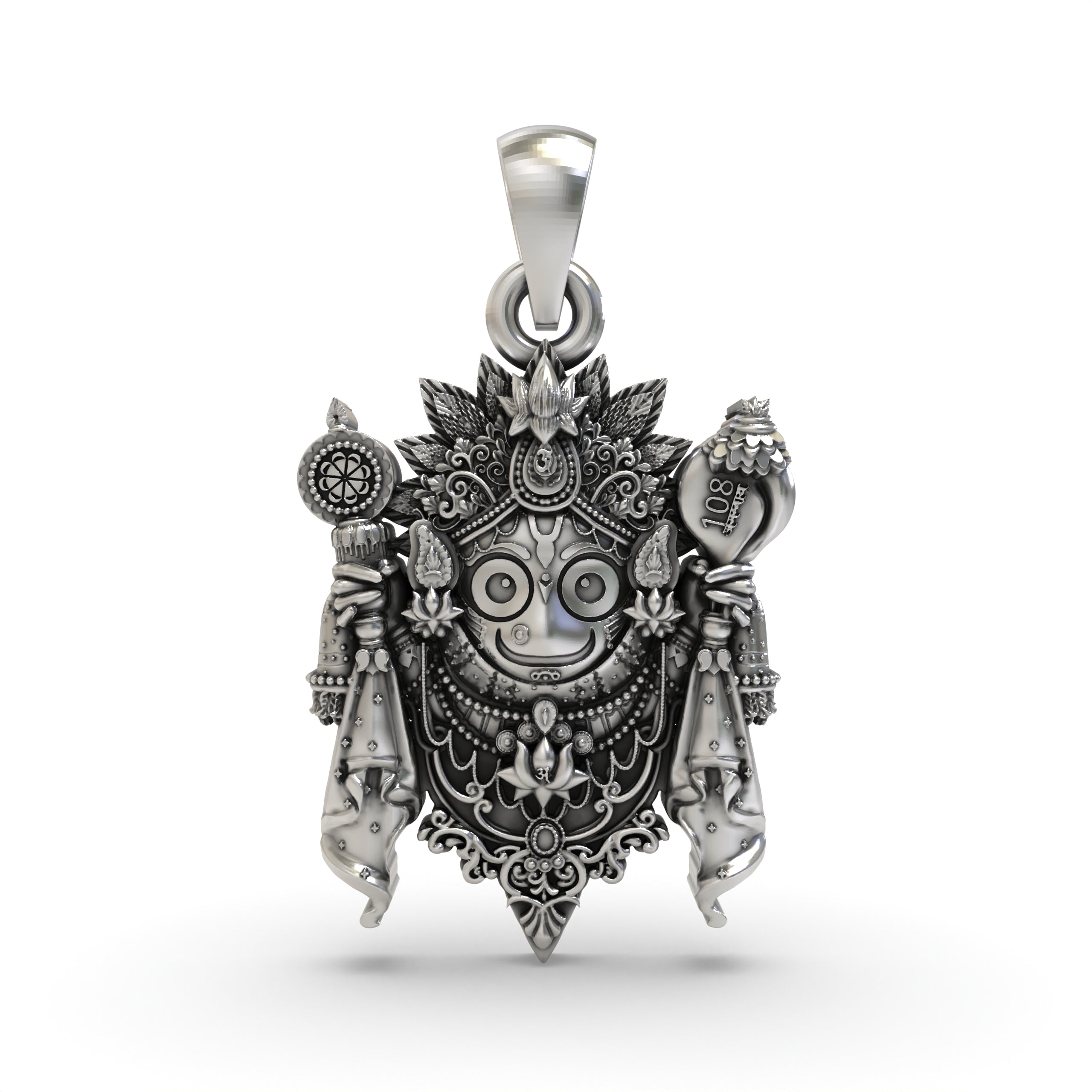 925 Silver Jagannath Pendant – Lord Jagannath Jewelry | Hindu God of Puri | Devotional ISKCON Locket