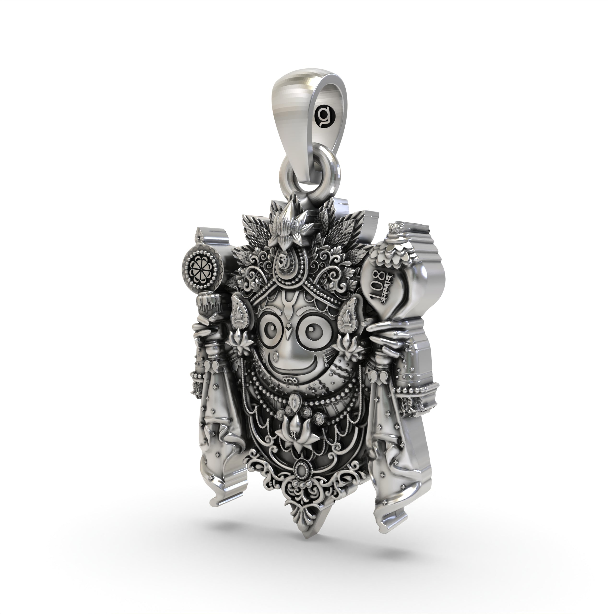 925 Silver Jagannath Pendant – Lord Jagannath Jewelry | Hindu God of Puri | Devotional ISKCON Locket