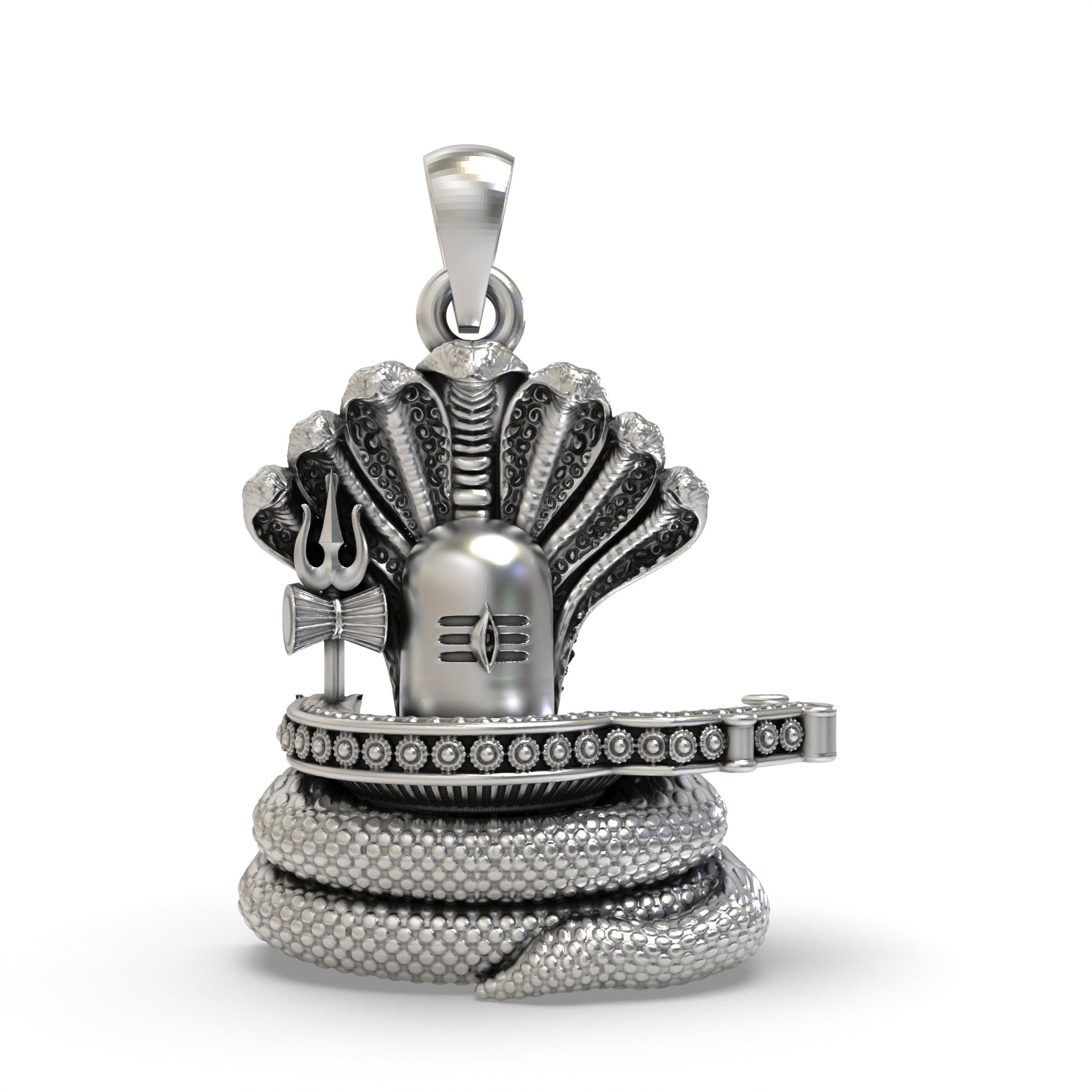 925 Silver Shiva Lingam with Snake Pendant – Powerful Mahadev Symbol of Energy & Protection | Spiritual Jyotirlinga Amulet