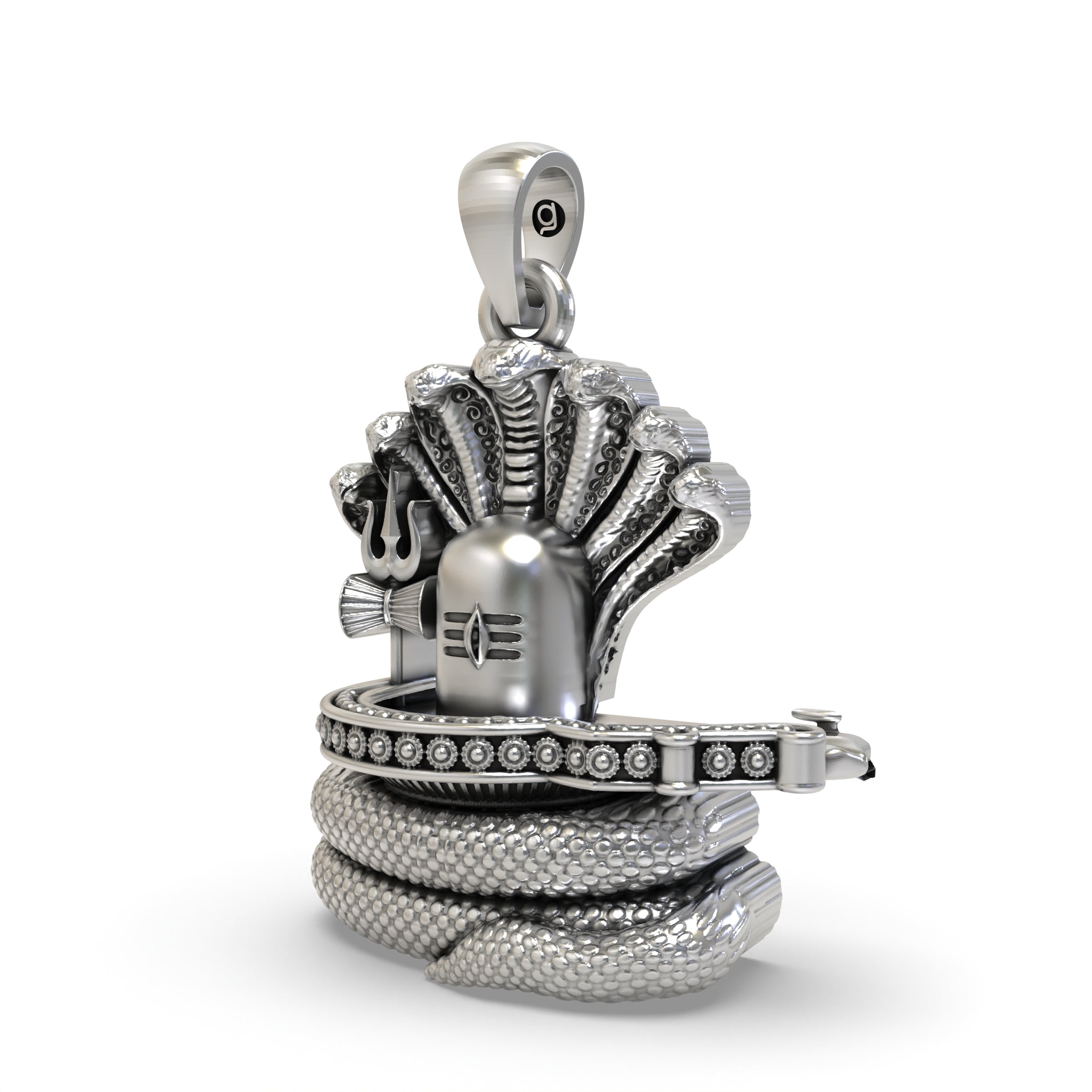 925 Silver Shiva Lingam with Snake Pendant – Powerful Mahadev Symbol of Energy & Protection | Spiritual Jyotirlinga Amulet
