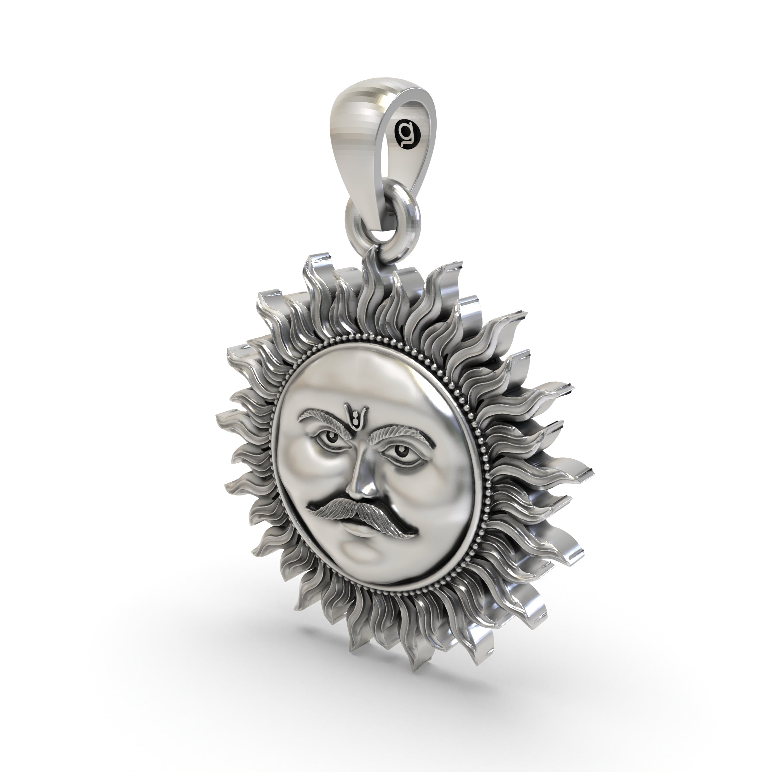 925 Silver Surya Dev Pendant – Radiant Sun God Amulet | Lord Surya Vedic Energy Talisman for Strength & Success