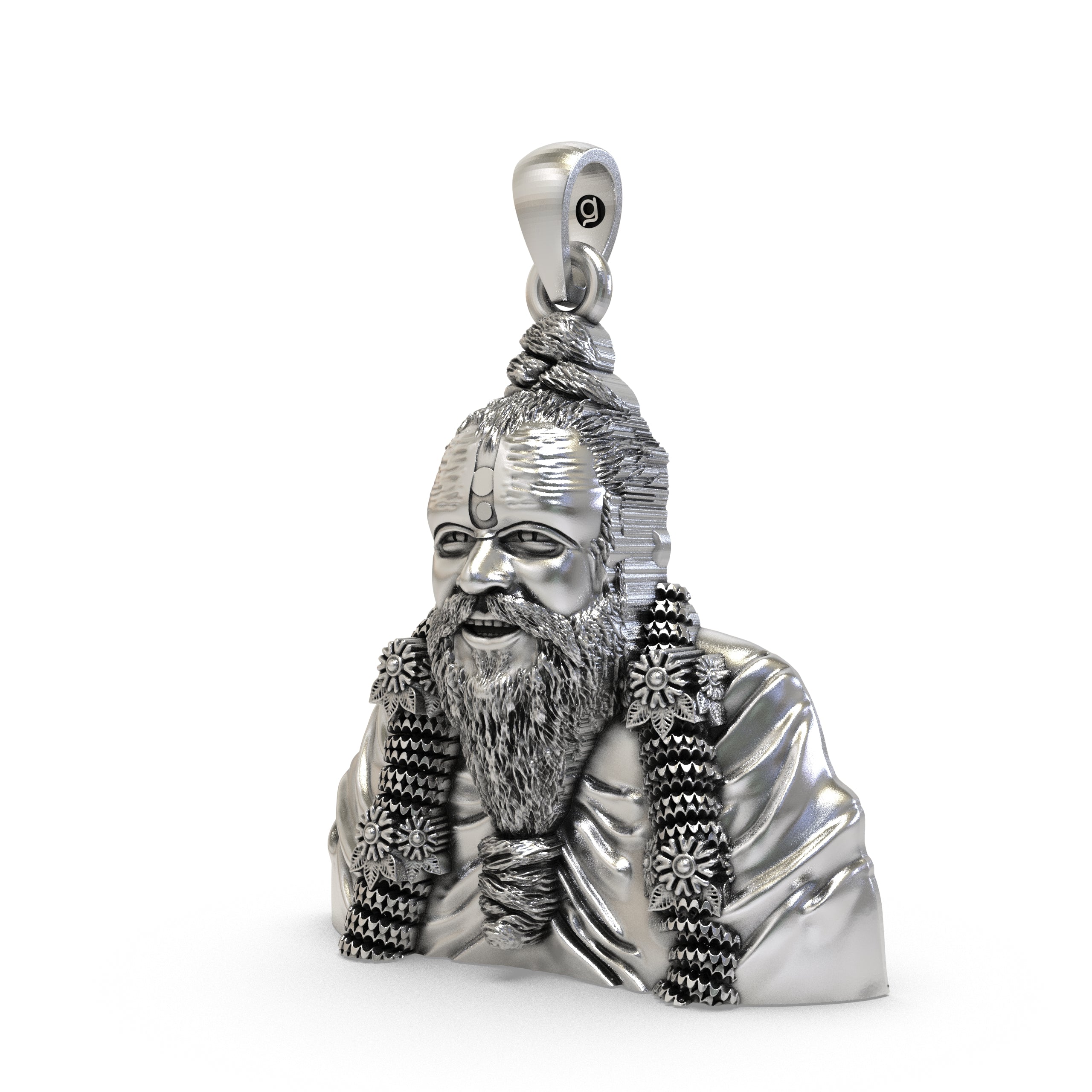 925 Silver Premanand Ji Maharaj Pendant – Spiritual Devotion & Blessings | Hindu Guru Locket
