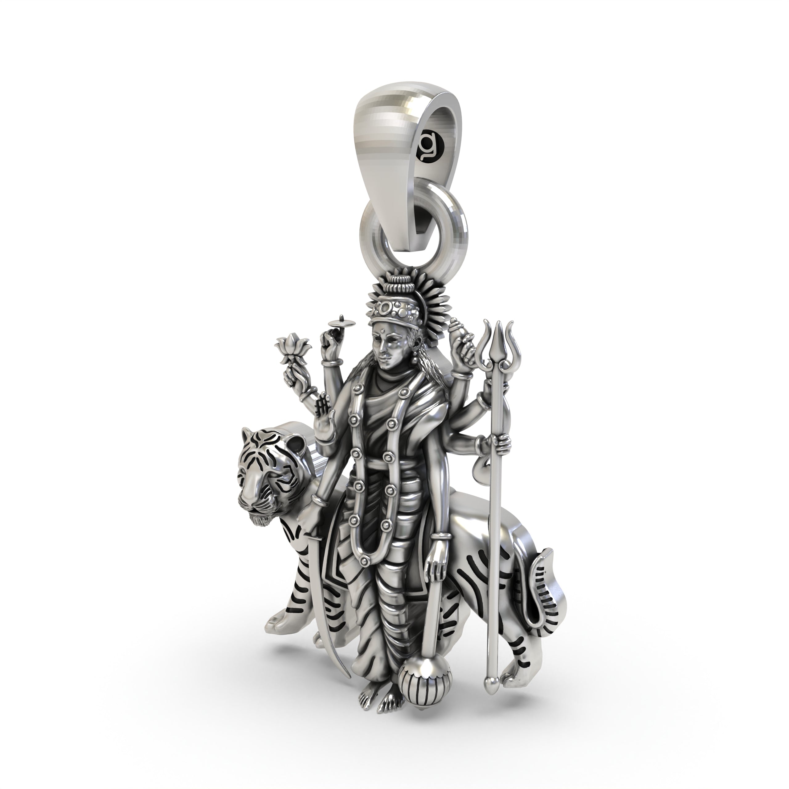 Durga Maa Pendant in Pure 925 Silver | Powerful Divine Goddess Jewelry for Strength & Protection