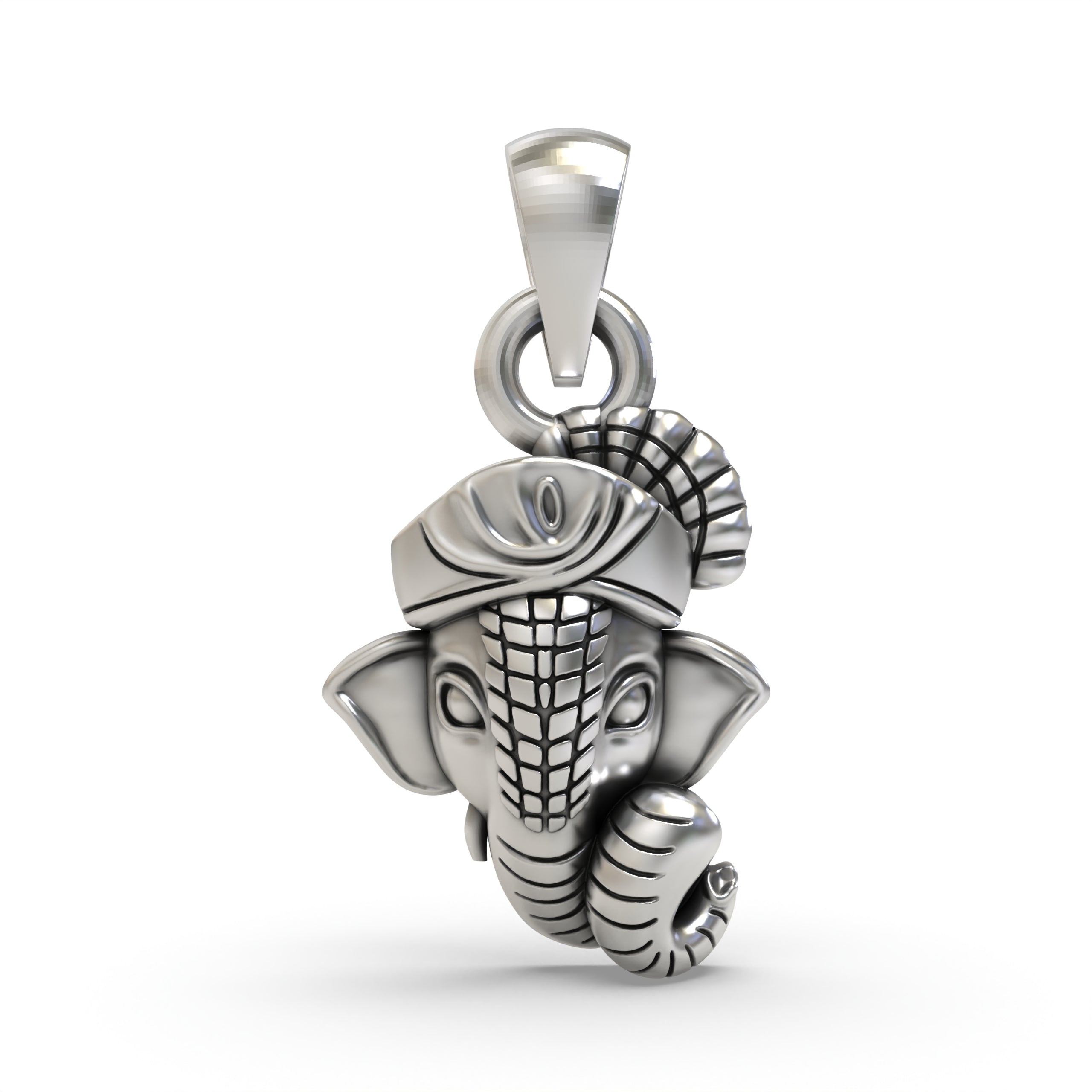Ganesha Face 925 Silver Pendant – Lord Ganpati Jewelry for Wisdom