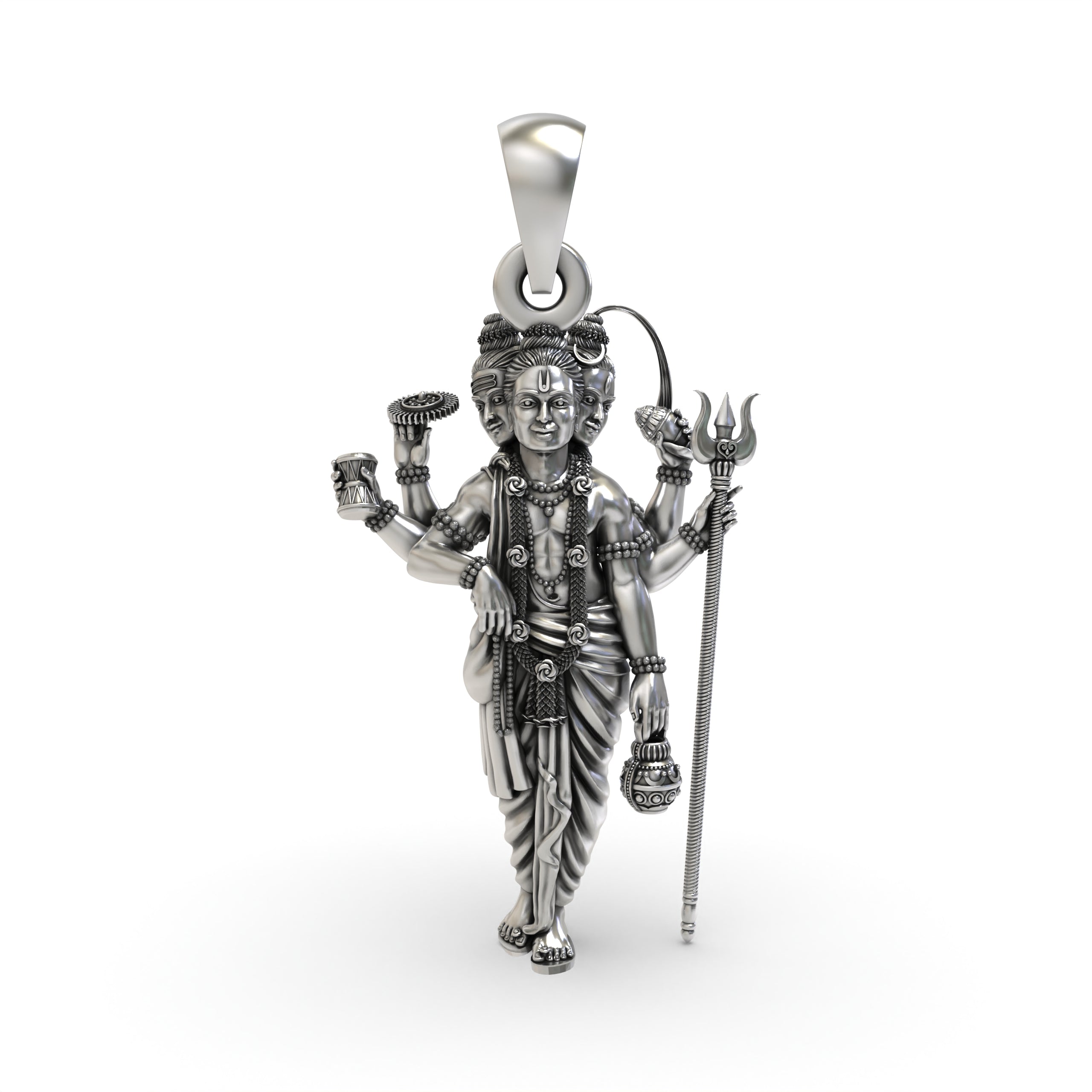 925 Silver Guru Dattatreya Pendant – Tridev Avatar Spiritual Jewelry | Handmade Devotional Pendant for Protection & Wisdom