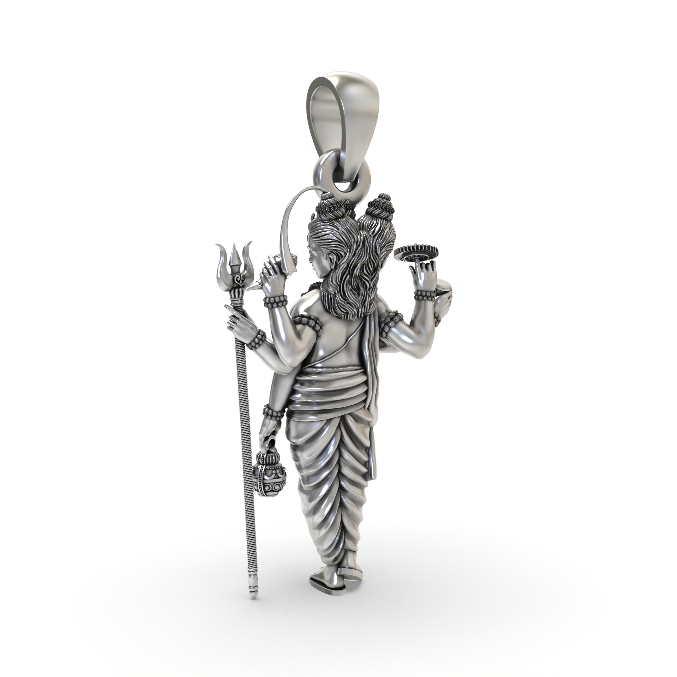 925 Silver Guru Dattatreya Pendant – Tridev Avatar Spiritual Jewelry | Handmade Devotional Pendant for Protection & Wisdom