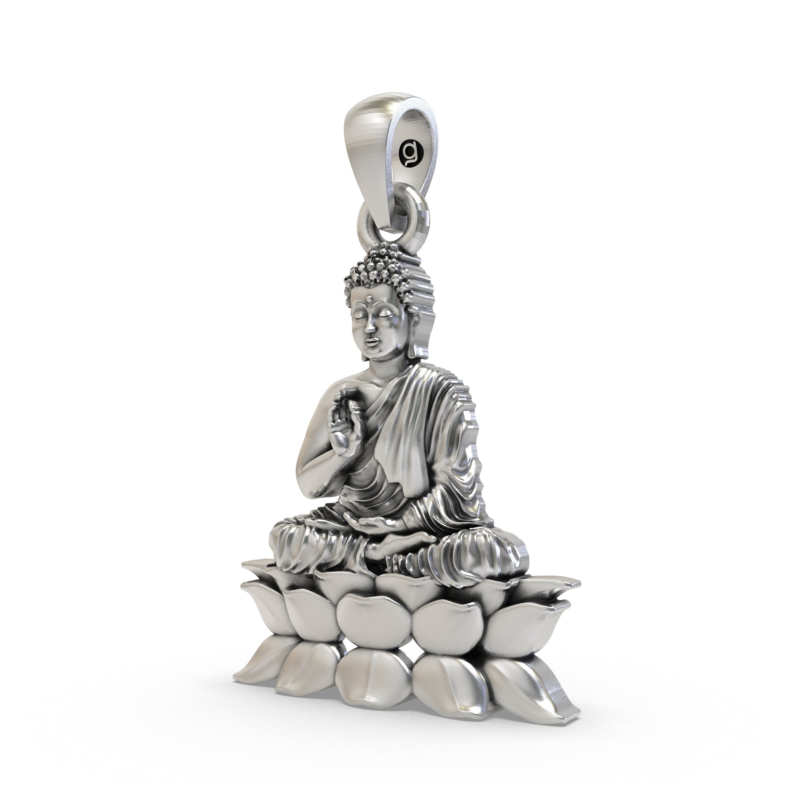 925 Silver Buddha on Lotus Pendant | Peaceful Meditation Jewelry | Buddhist Lotus Necklace for Men & Women | Handmade Spiritual Zen Charm | Sterling Silver Buddha Locket