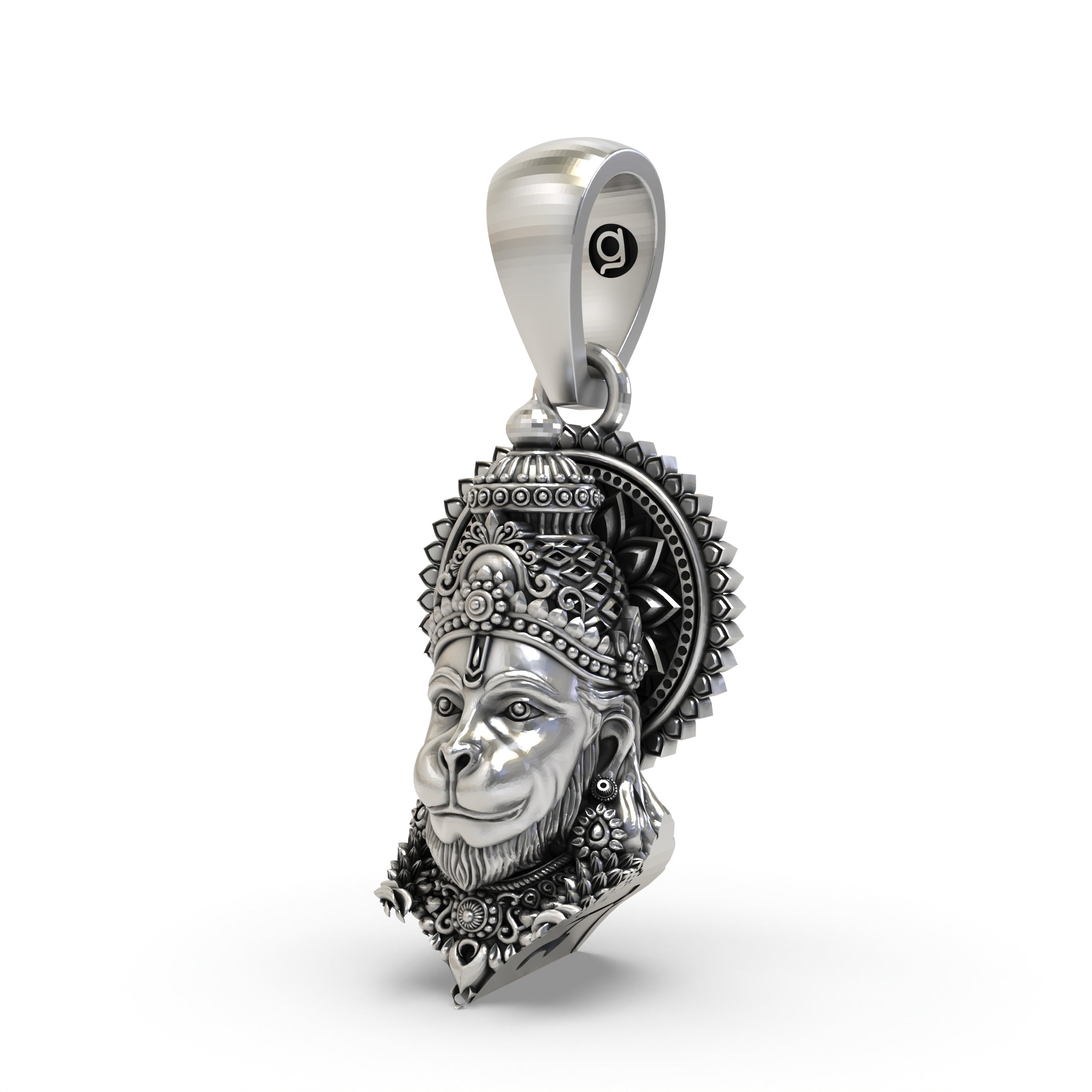 925 Silver Hanumanji Face Pendant – Lord Hanuman Jewelry | Handmade Devotional Pendant for Strength & Protection