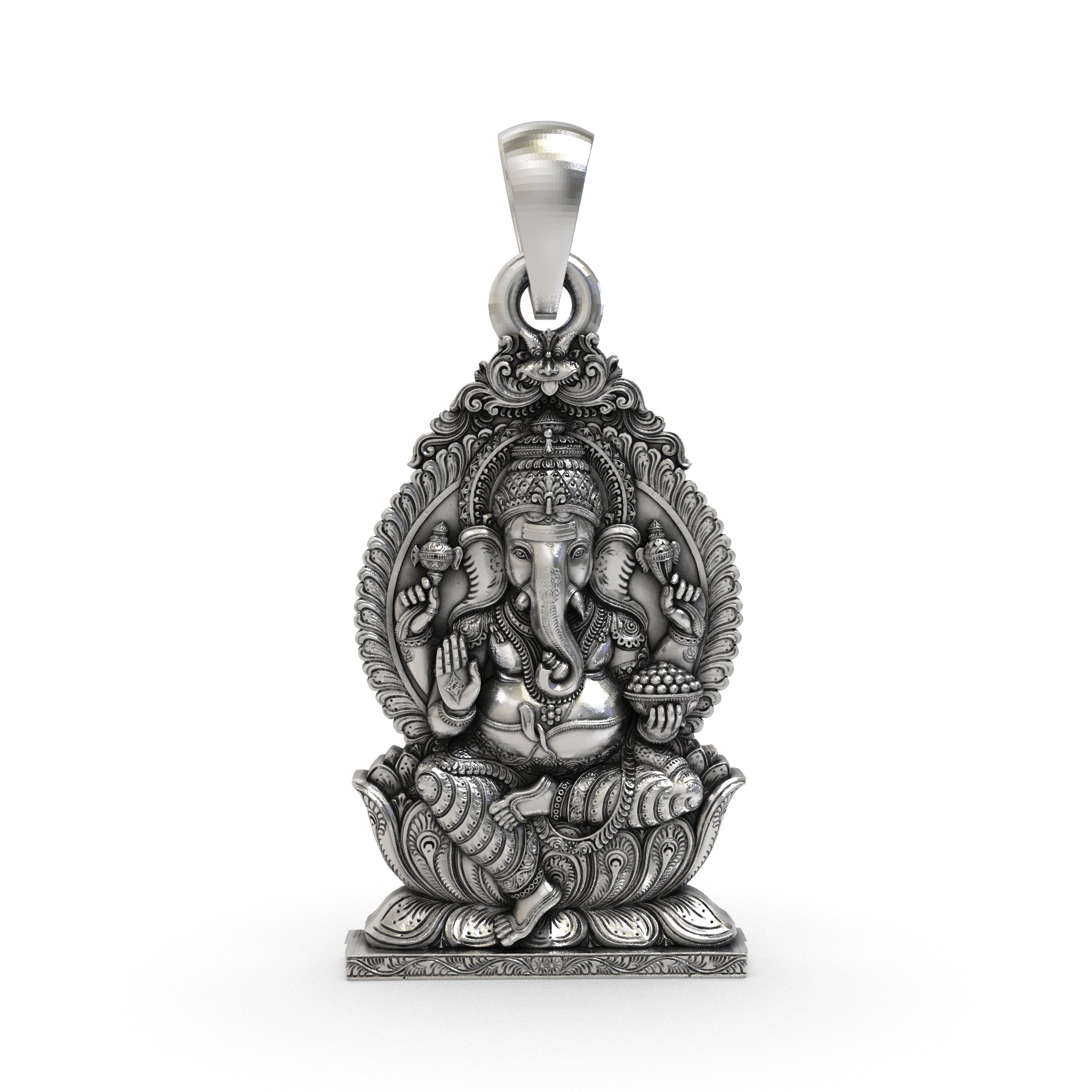 925 Silver Ganpati Pendant Lord Ganesha Jewelry Hindu God