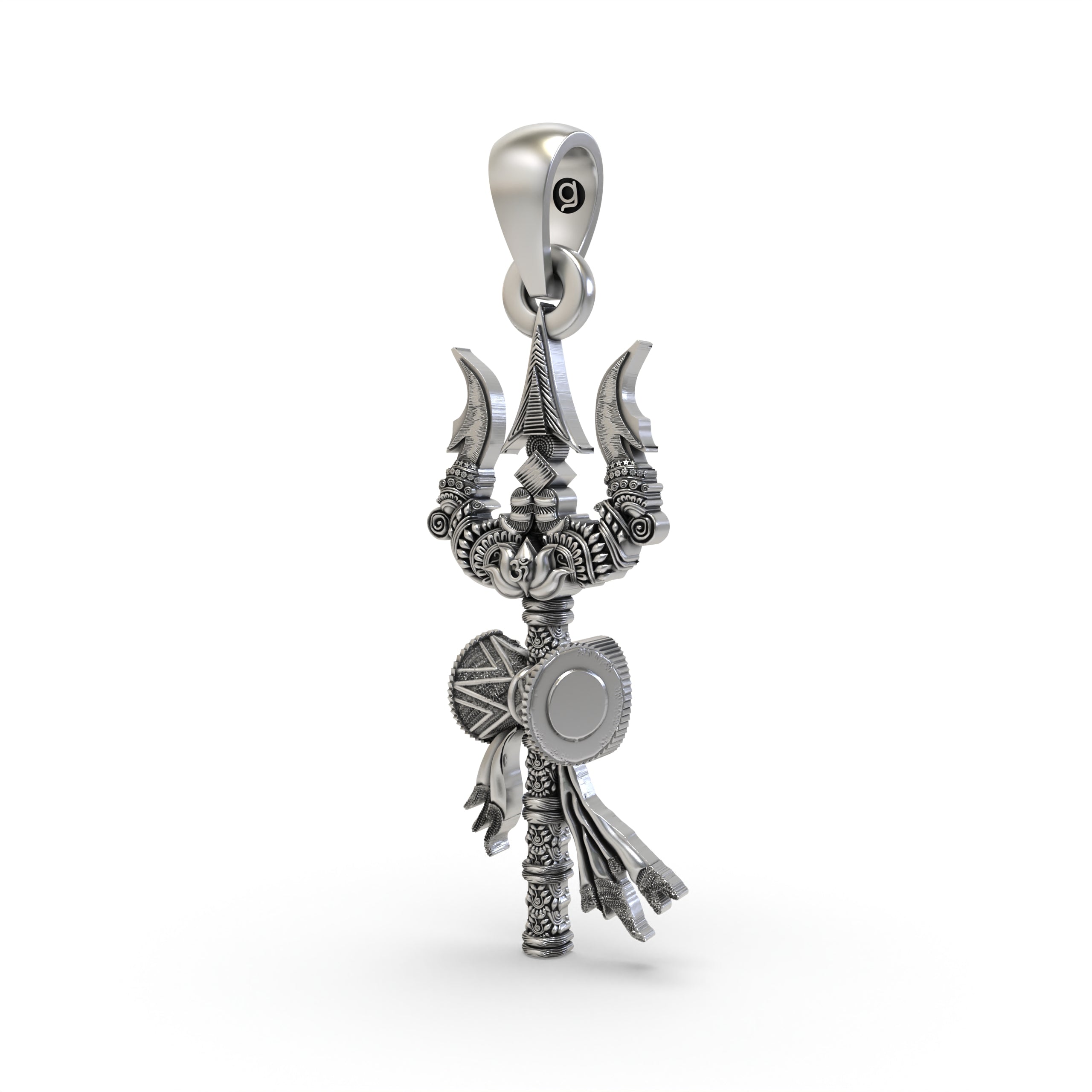 925 Silver Trishul Pendant – Lord Shiva Trident Necklace for Protection, Power & Devotion