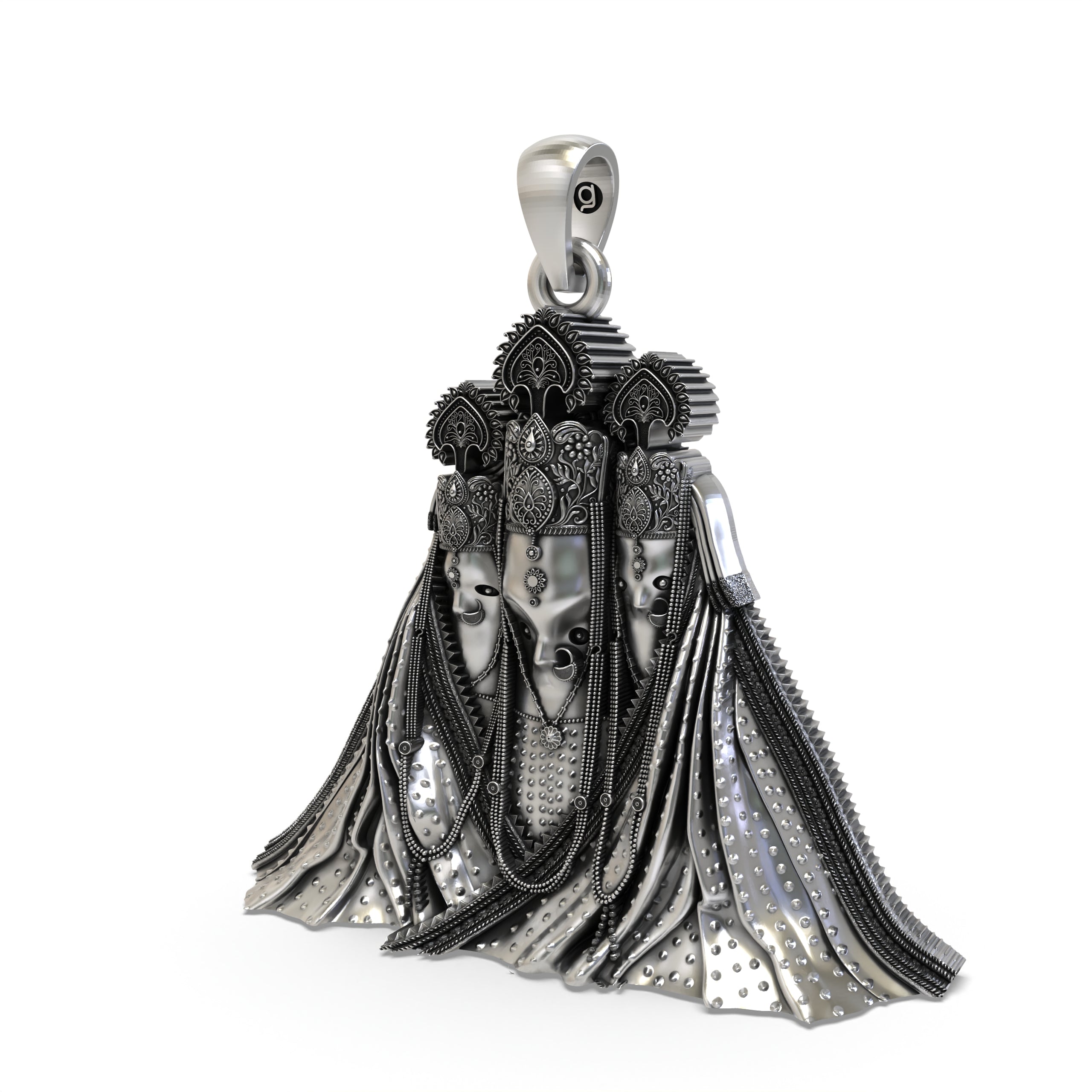 Pitambara Bagalamukhi Mata Pendant | Nalkheda Wali Mataji 925 Silver Locket for Protection & Power