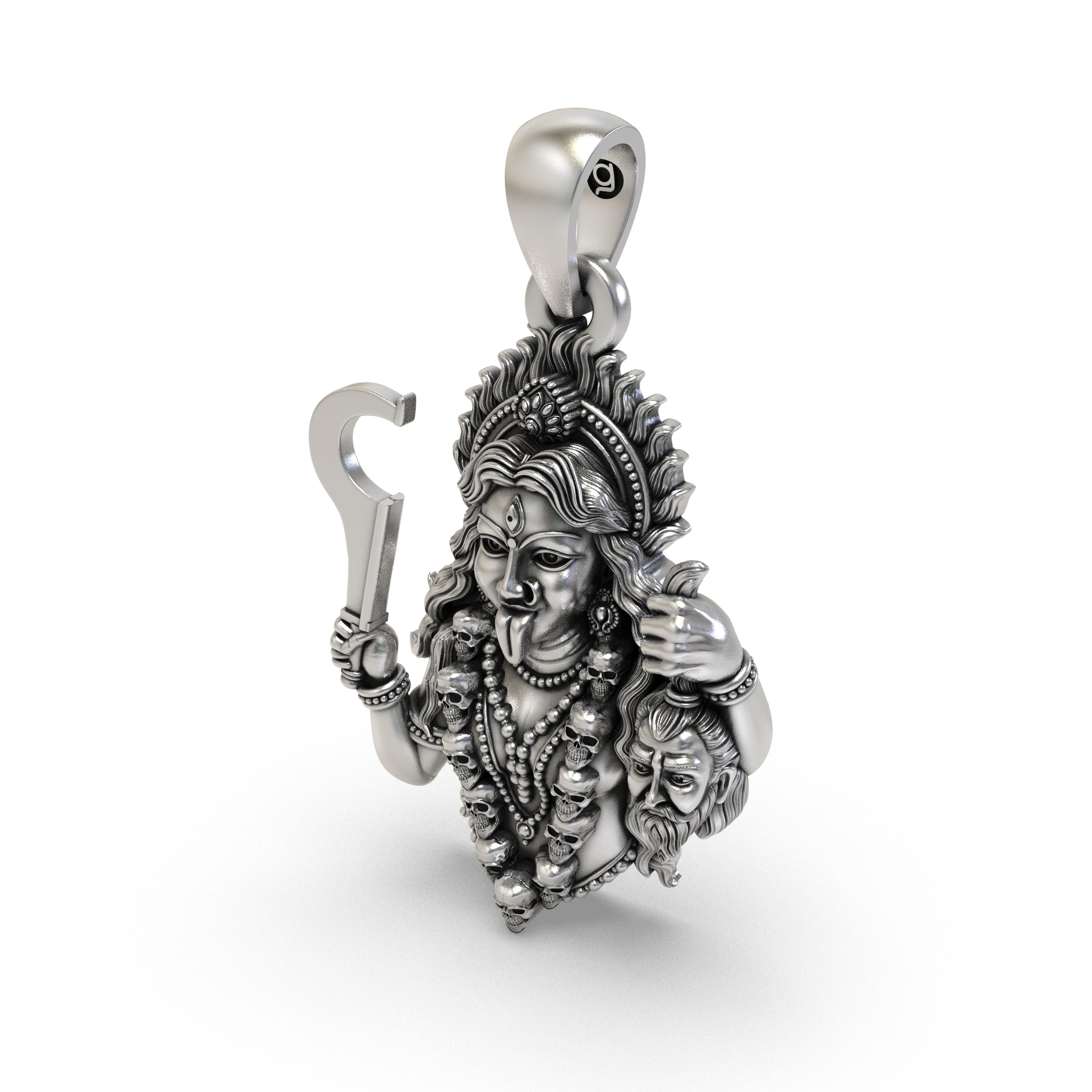 925 Silver Kali Maa Pendant | Fierce Goddess Kali Necklace | Handmade Hindu Spiritual Jewelry | Powerful Protection Amulet