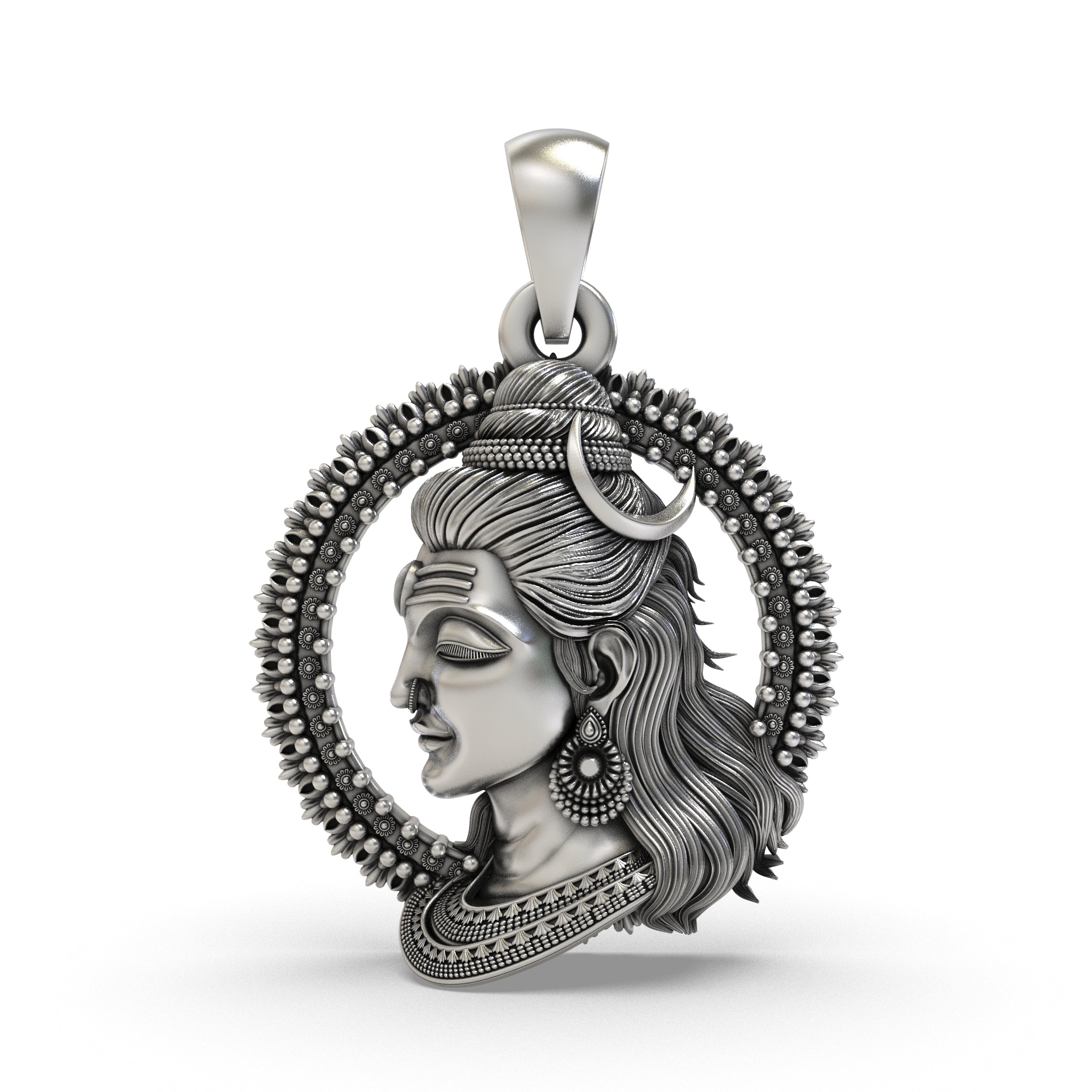 925 Silver Lord Shiva Face Pendant | Mahadev Jewelry | Handmade Sterling Rudra Necklace | Hindu Spiritual Protection Amulet