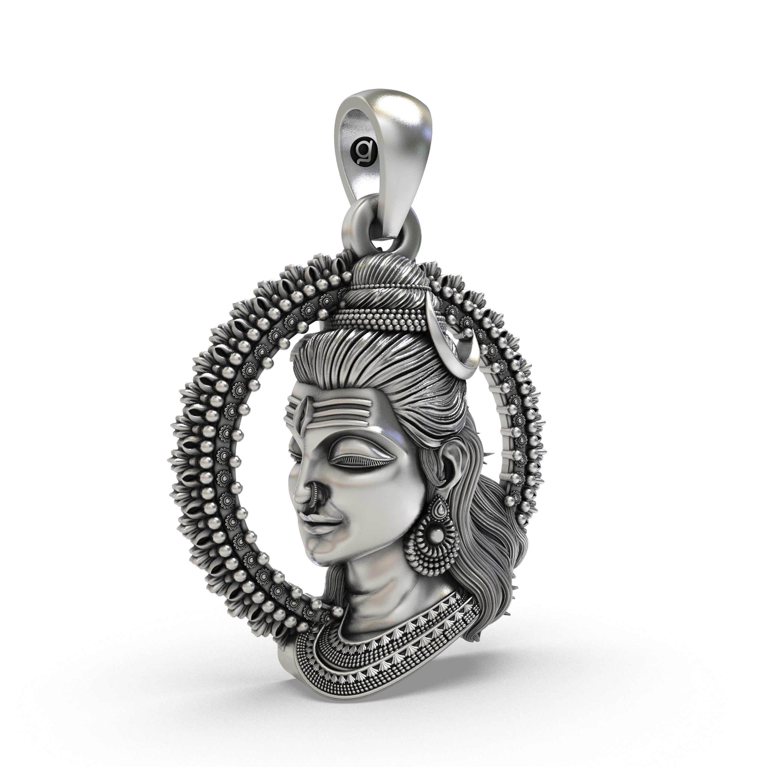 925 Silver Lord Shiva Face Pendant | Mahadev Jewelry | Handmade Sterling Rudra Necklace | Hindu Spiritual Protection Amulet