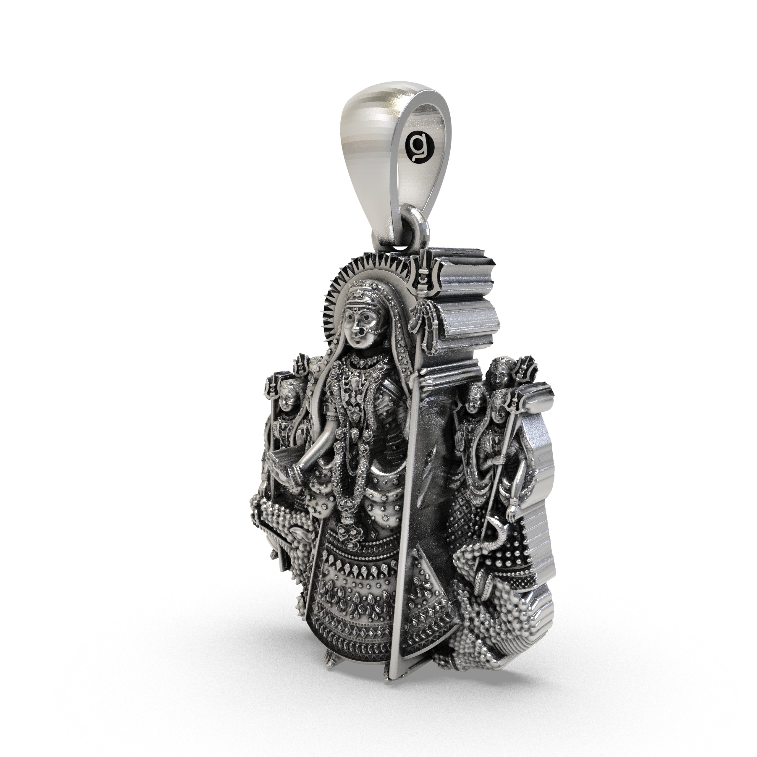 925 Sterling Silver Khodiyar Maa Pendant – Khodiyar Mata with Trishul, Handcrafted Hindu Goddess Idol Necklace, Devotional Jewelry Gift