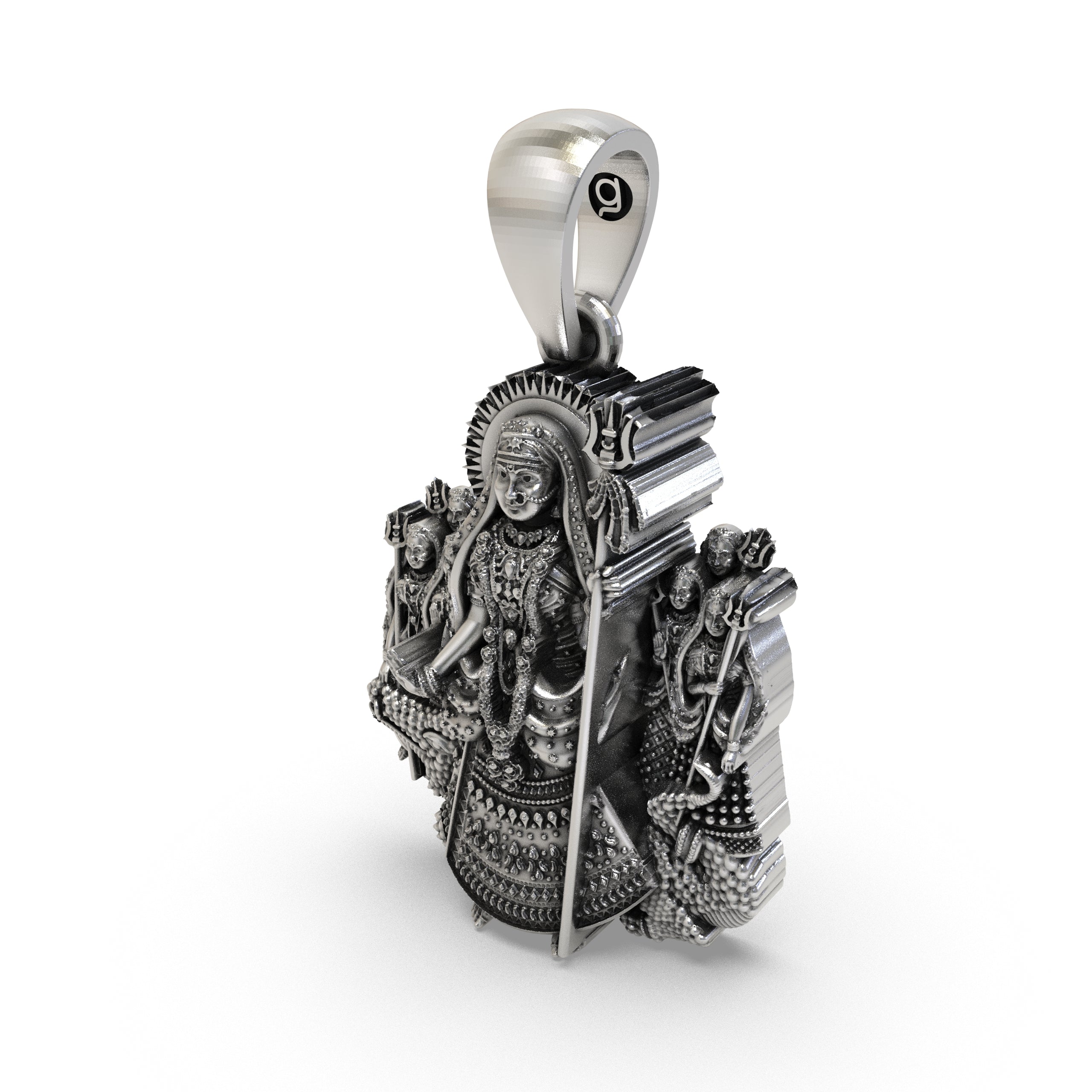 925 Sterling Silver Khodiyar Maa Pendant – Khodiyar Mata with Trishul, Handcrafted Hindu Goddess Idol Necklace, Devotional Jewelry Gift