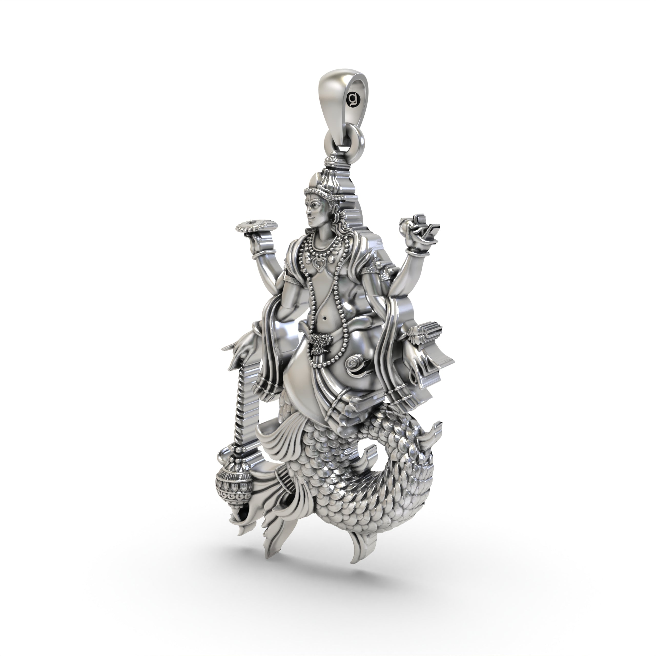 Matsya Avatar 925 Silver Pendant | Vishnu’s First Incarnation