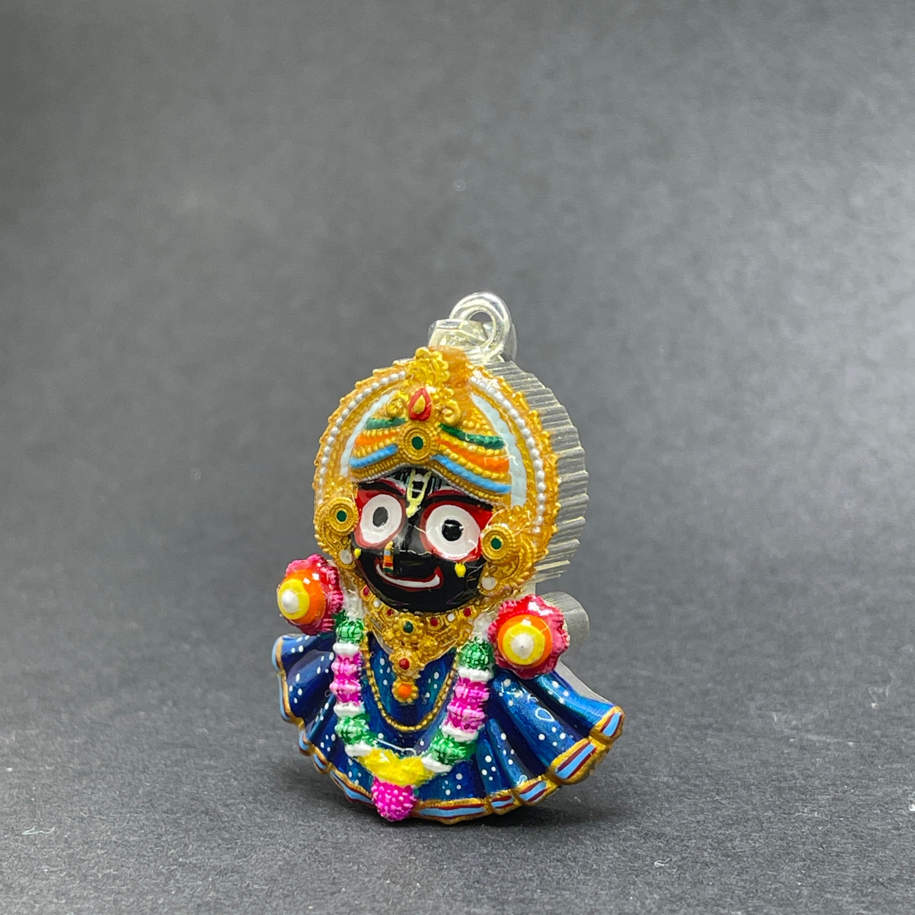 925 Silver Jagannath Pendant with Colorful Enamel | Handmade Meenakari Work | Devotional Jewelry