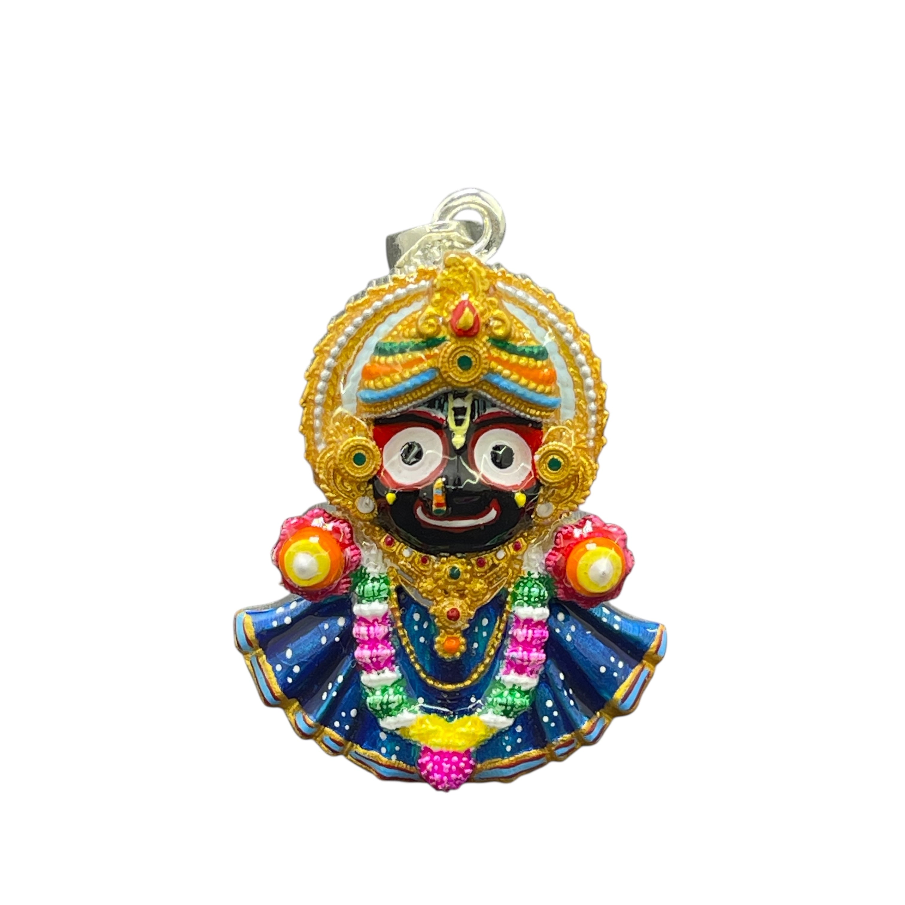 925 Silver Jagannath Pendant with Colorful Enamel | Handmade Meenakari Work | Devotional Jewelry