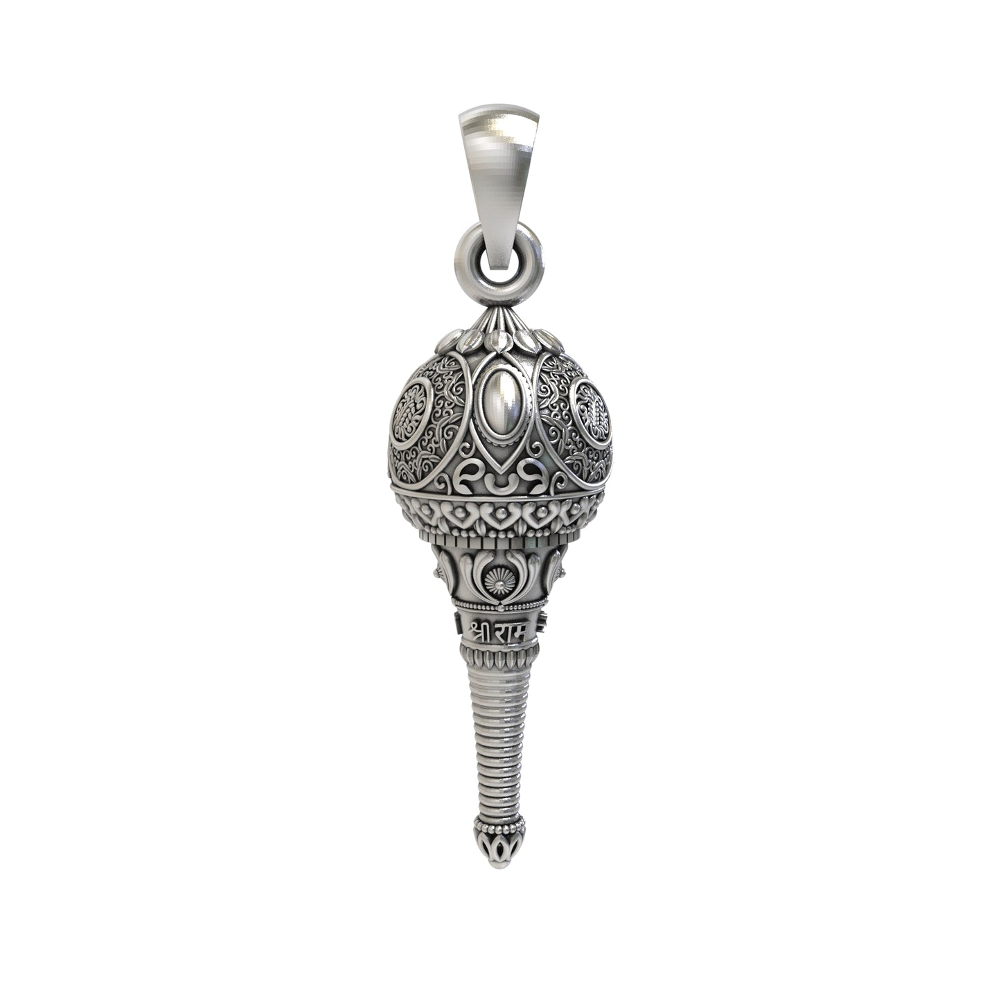 Silver hanumanji gada pendant