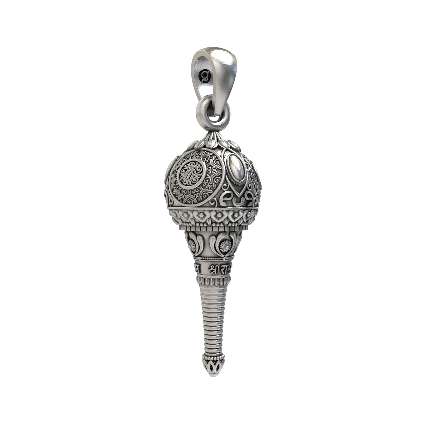 Silver hanumanji gada pendant