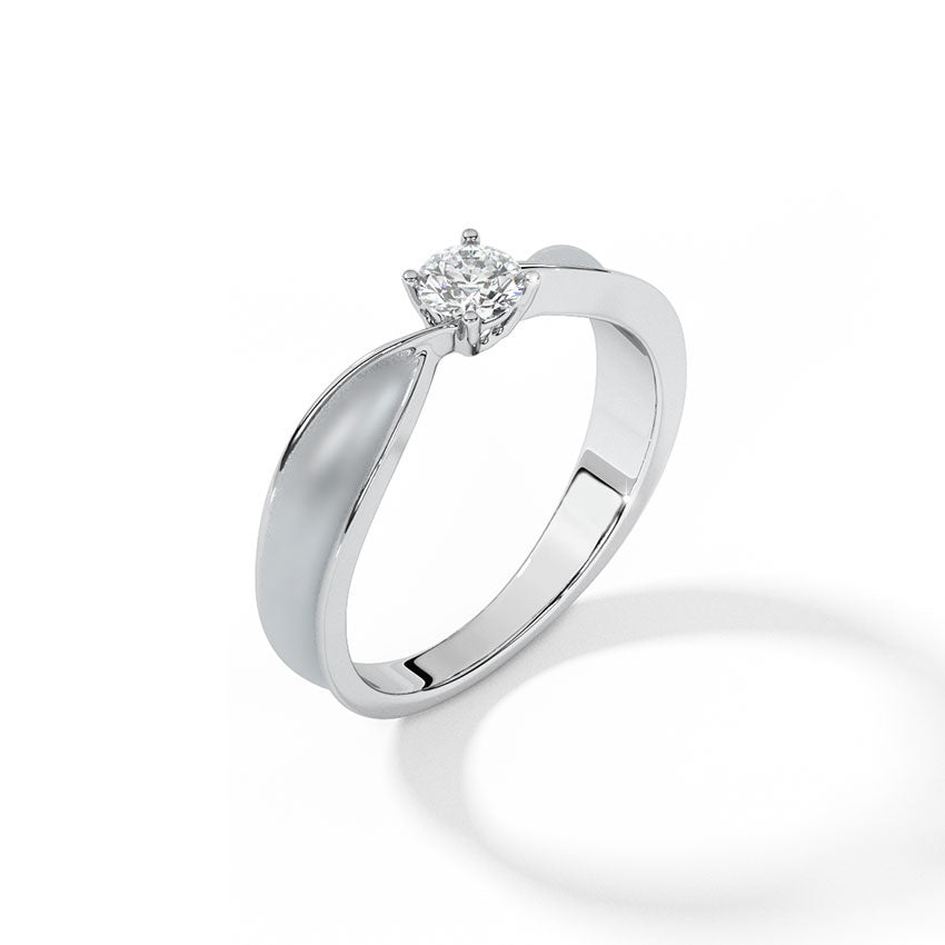 Single Diamond Ring in 925 Sterling Silver