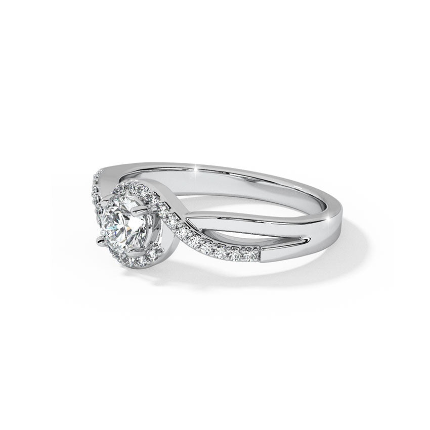 Silver Infinity Solitaire Ring