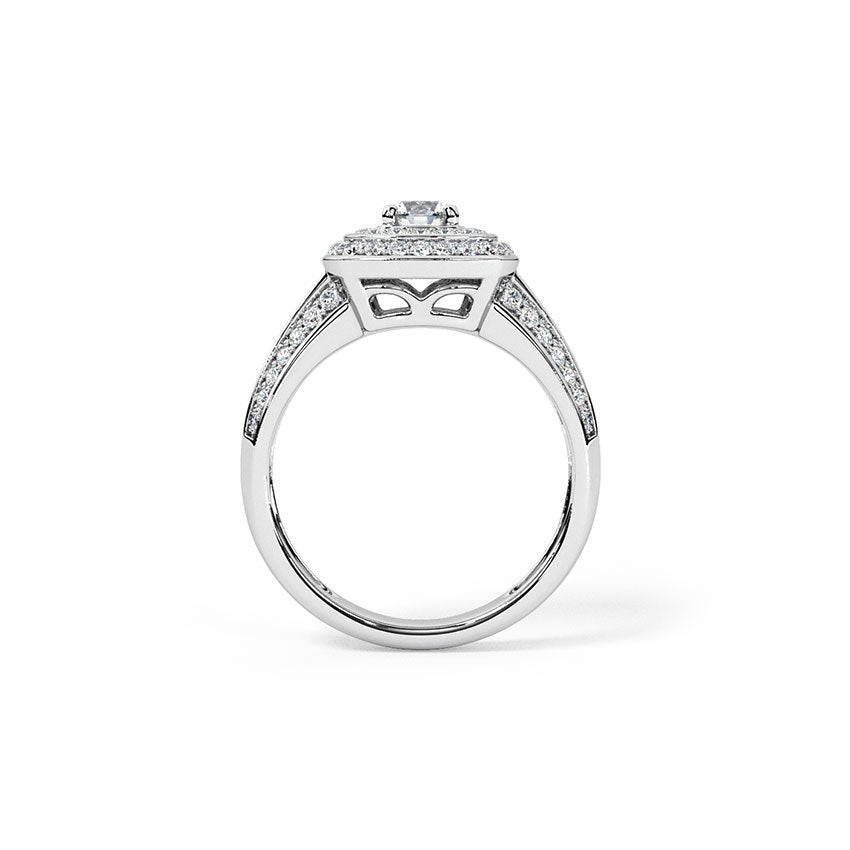 Goz Solitaire Ring, 925 Sterling Silver Diamond Ring