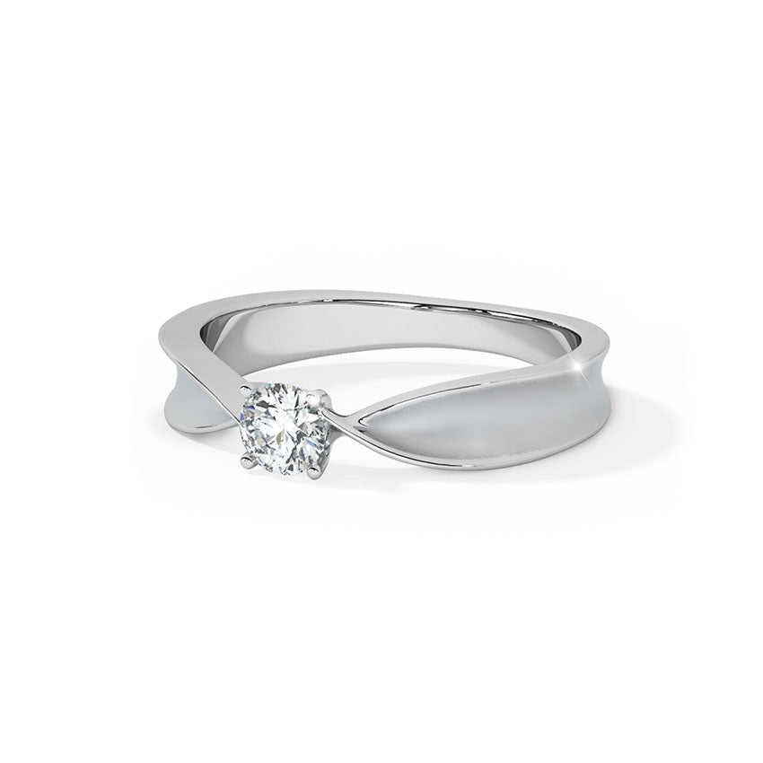 Single Diamond Ring in 925 Sterling Silver