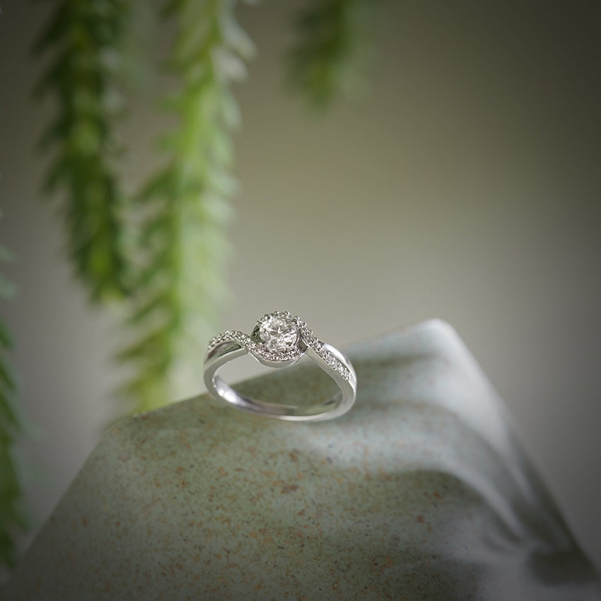 Silver Infinity Solitaire Ring