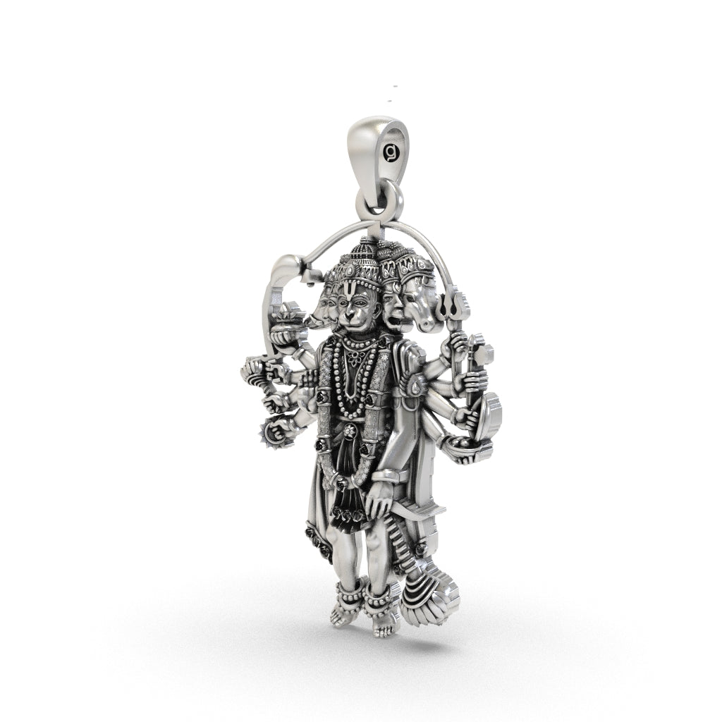 Silver Panchmukhi Hanumanji Pendant