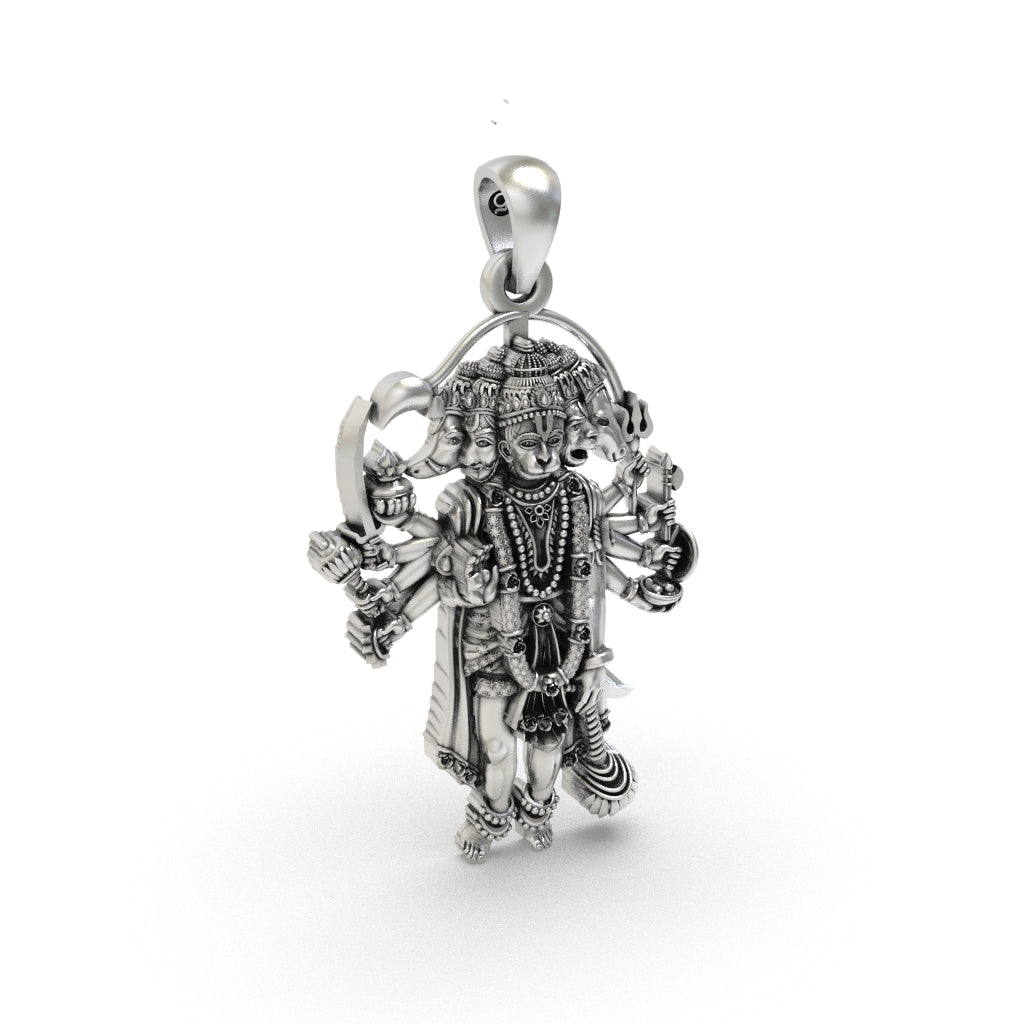 Silver Panchmukhi Hanumanji Pendant