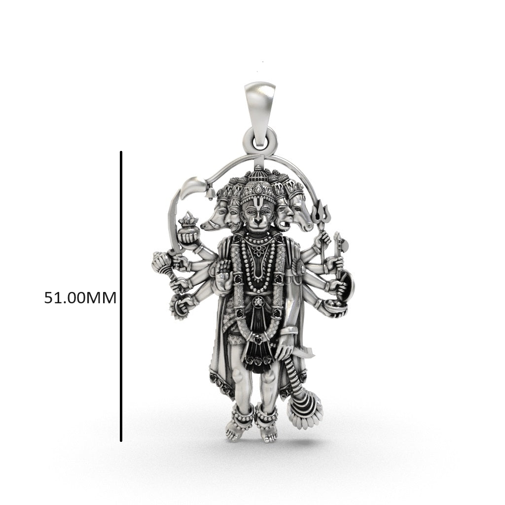 Silver Panchmukhi Hanumanji Pendant