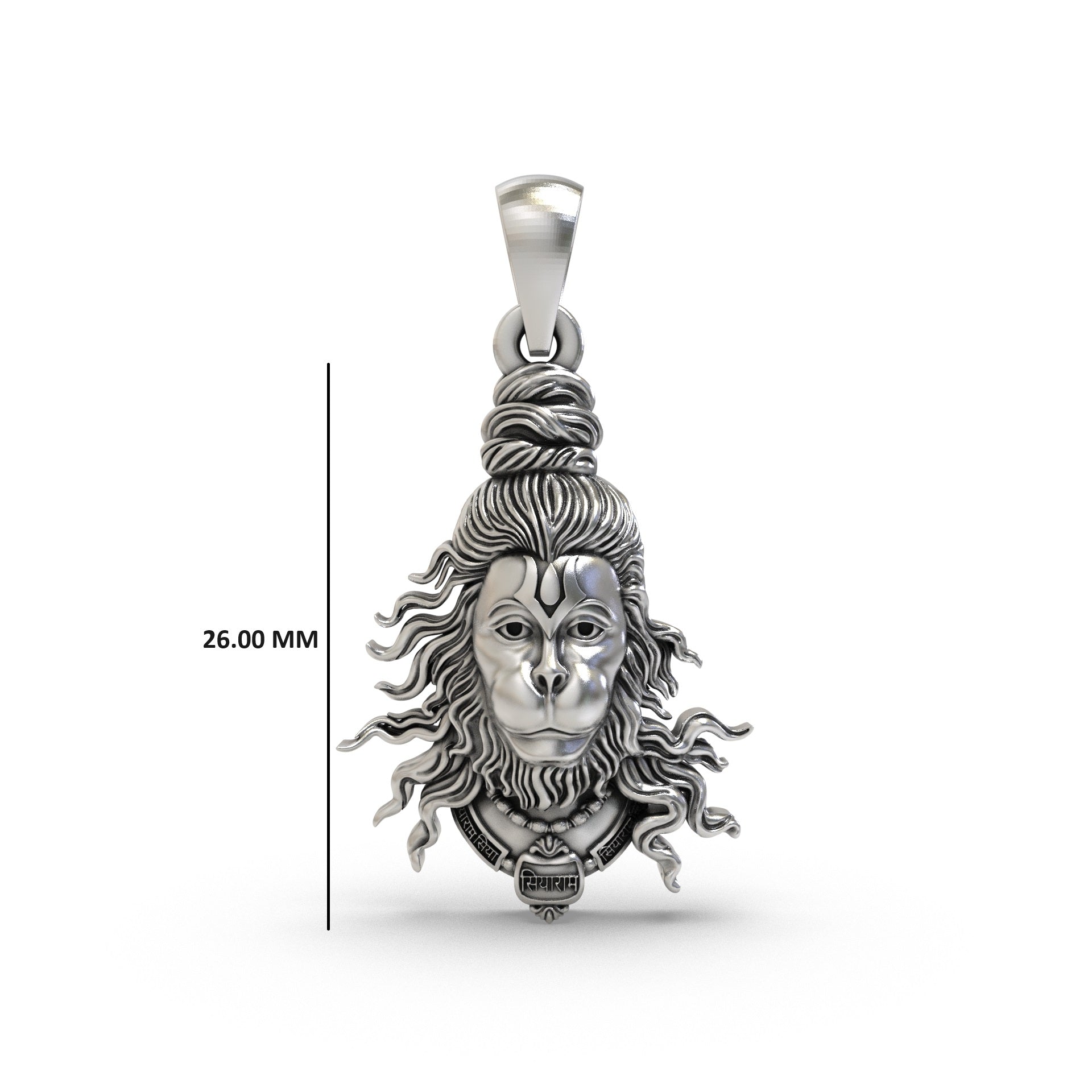 925 Silver Hanumanji Face Pendant