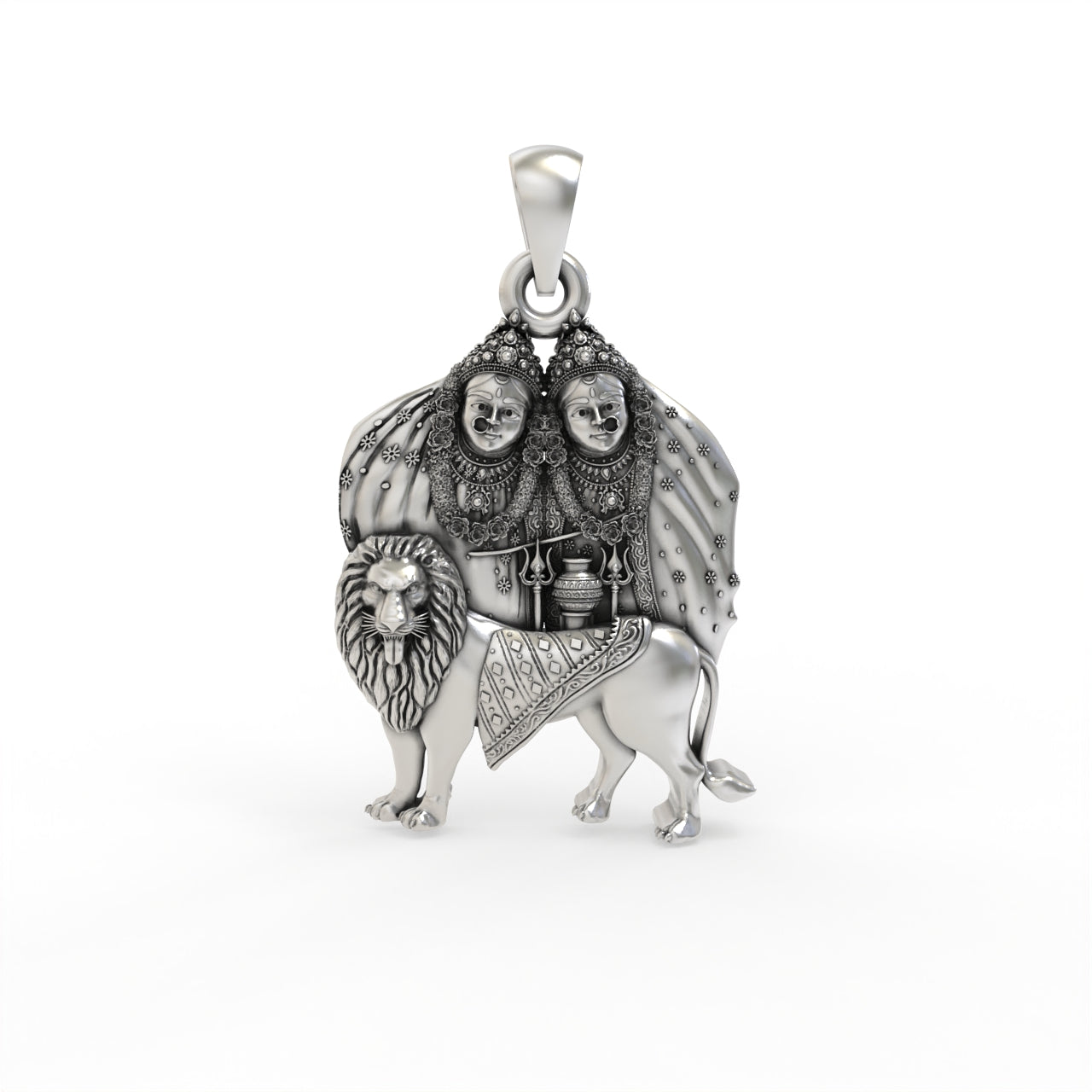 Silver Chamunda maa Pendant