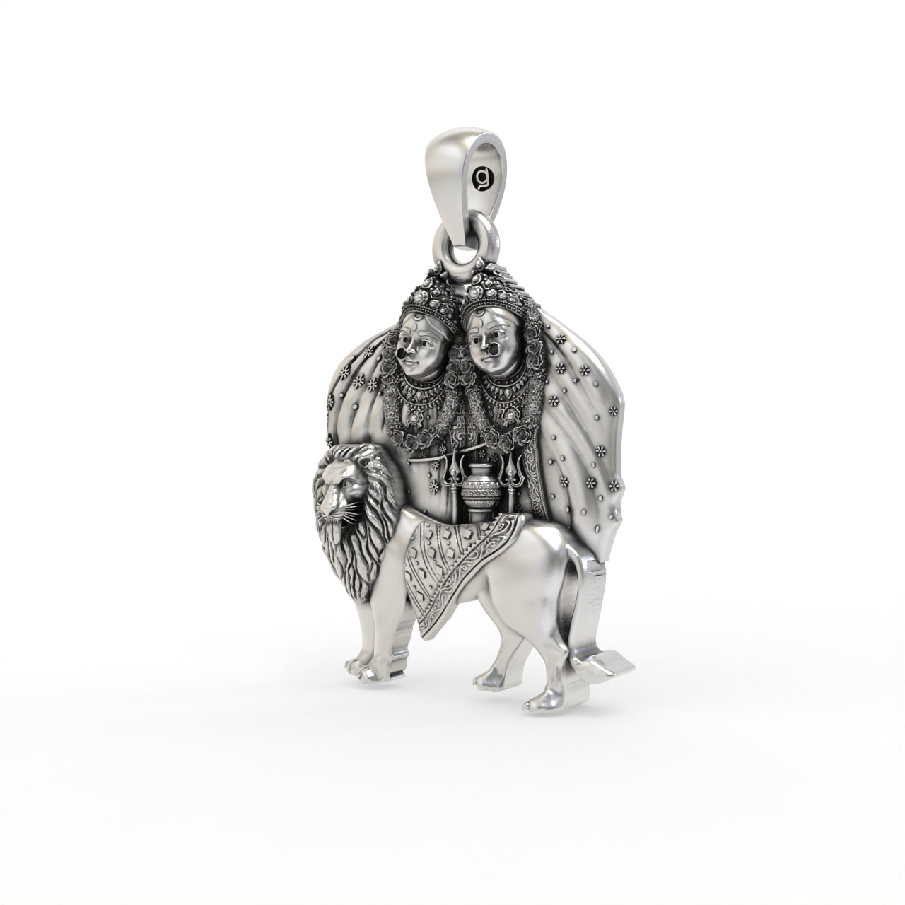 Silver Chamunda maa Pendant