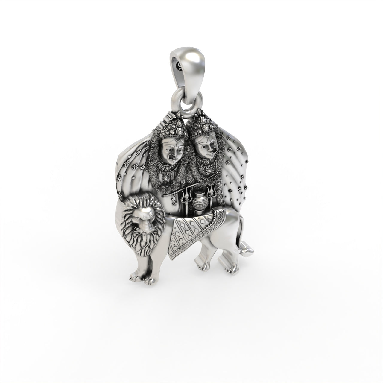 Silver Chamunda maa Pendant