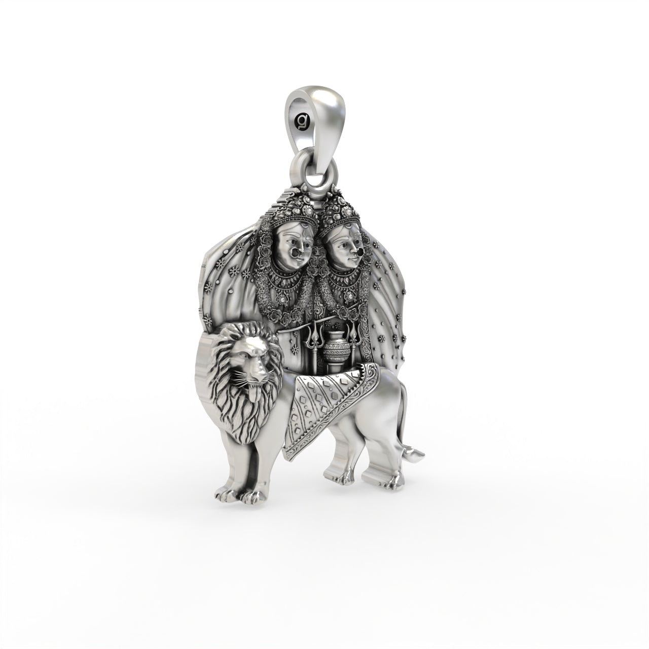 Silver Chamunda maa Pendant