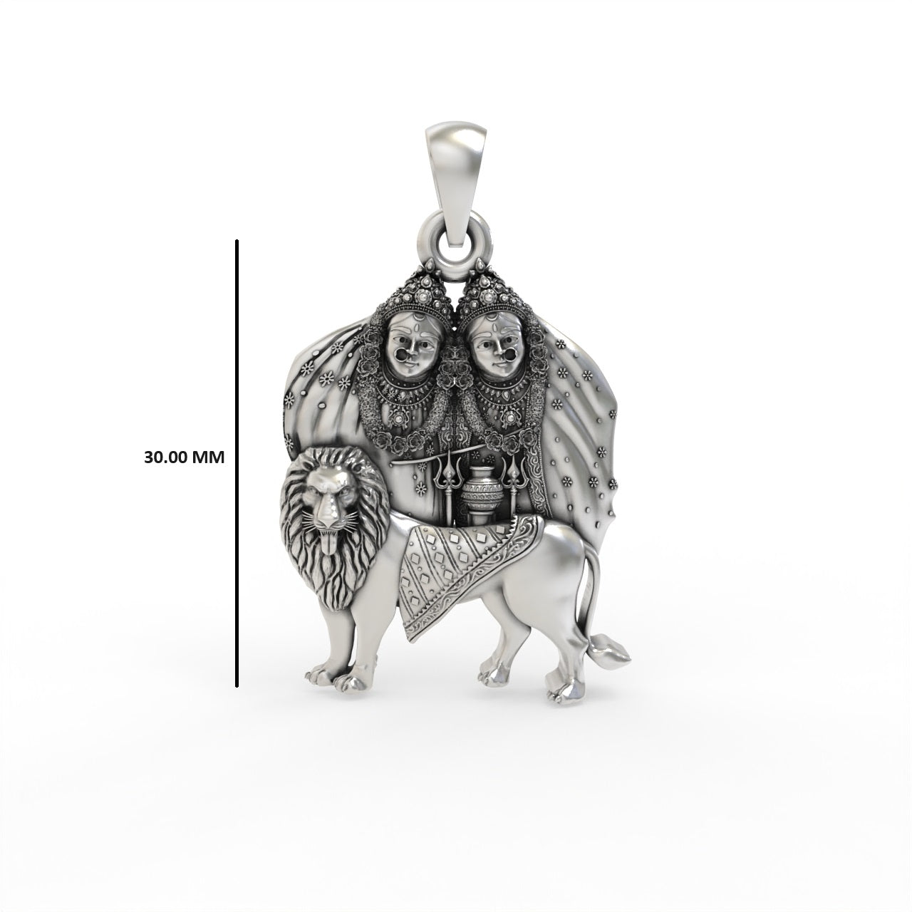 Silver Chamunda maa Pendant