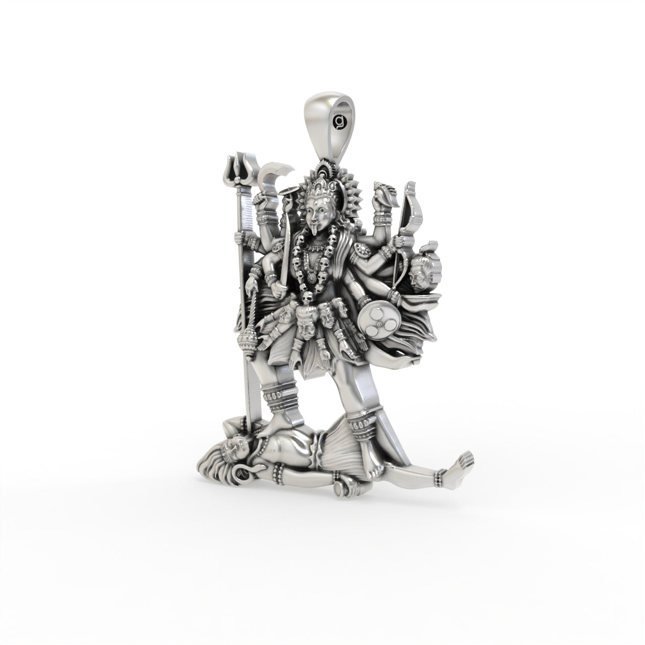 Silver kali maa pendant