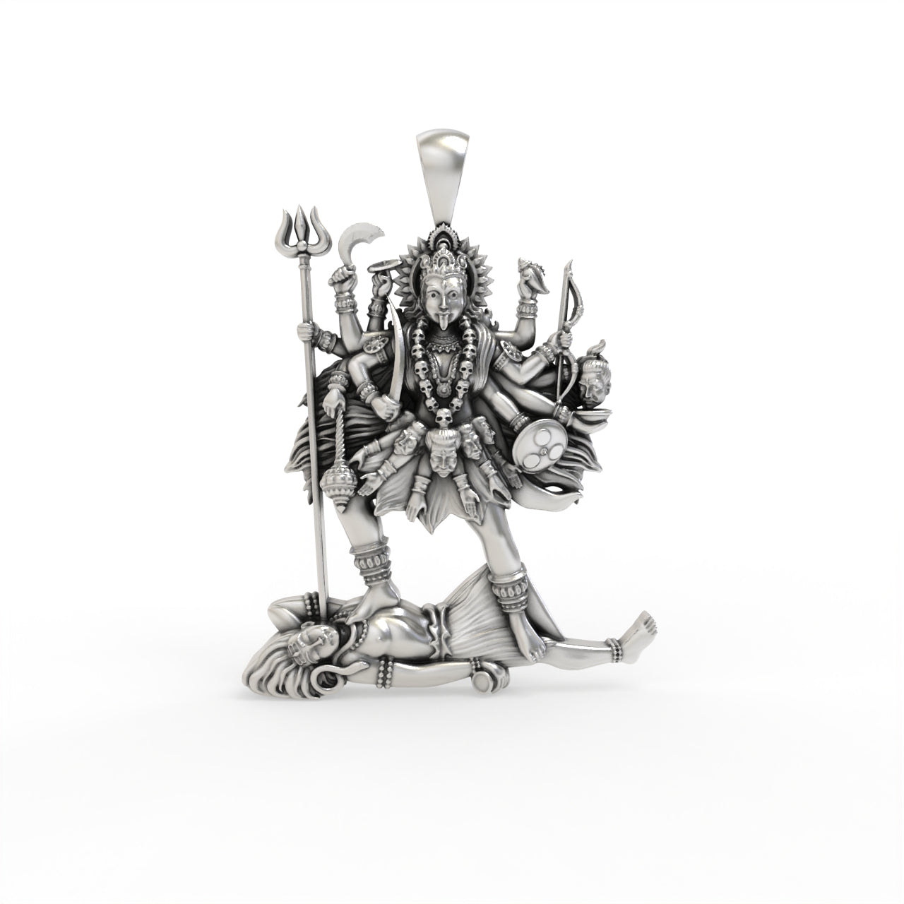 Silver kali maa pendant