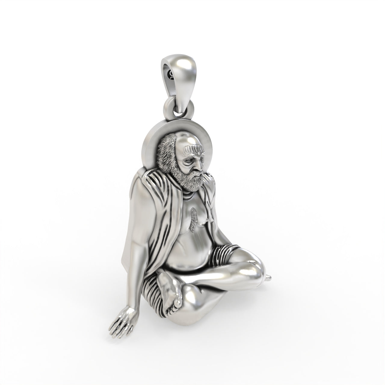 Silver bajrangdas bapa pendant