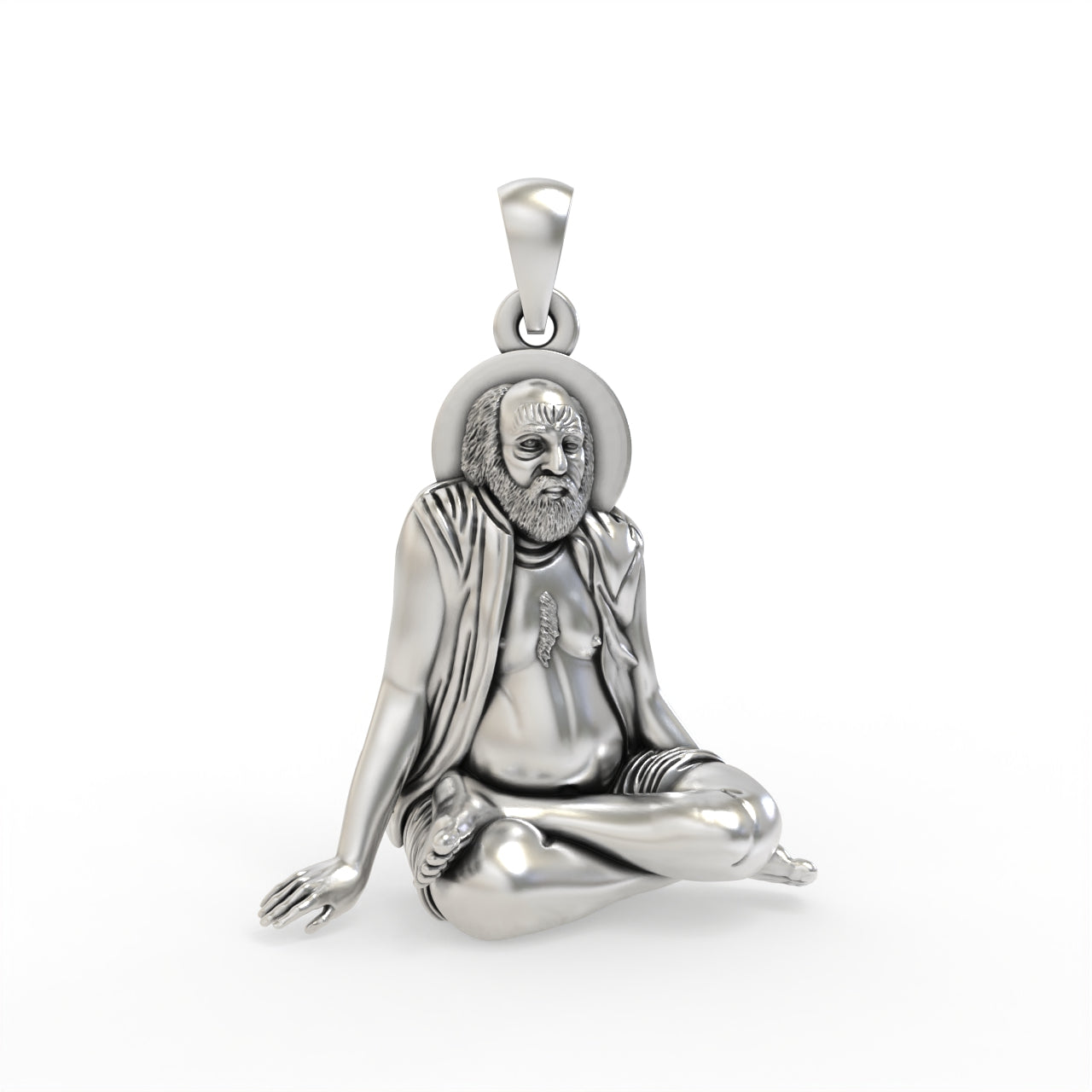 Silver bajrangdas bapa pendant