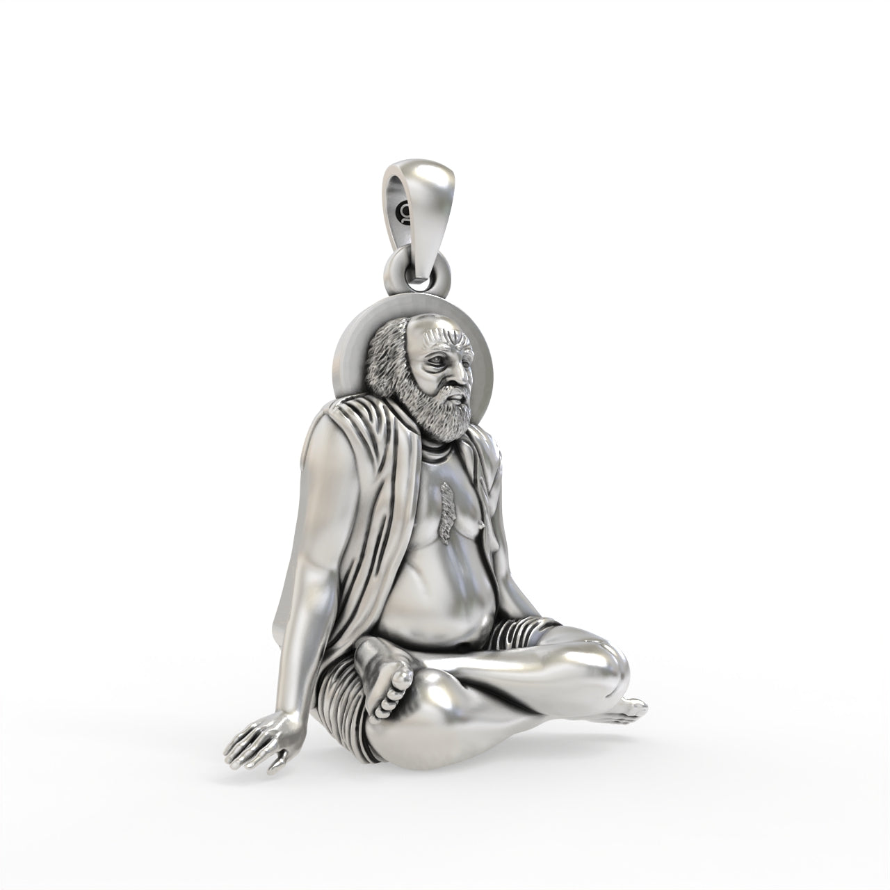 Silver bajrangdas bapa pendant