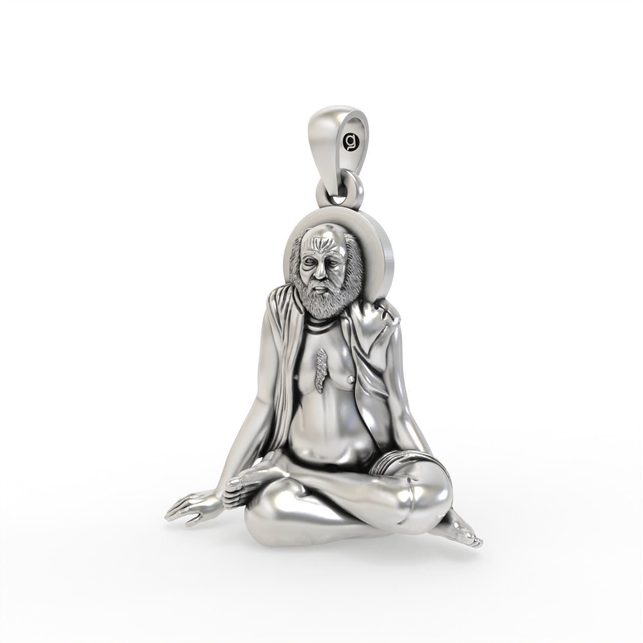 Silver bajrangdas bapa pendant