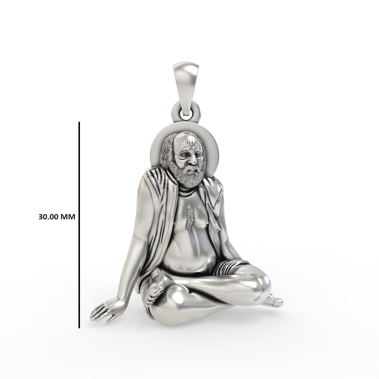 Silver bajrangdas bapa pendant