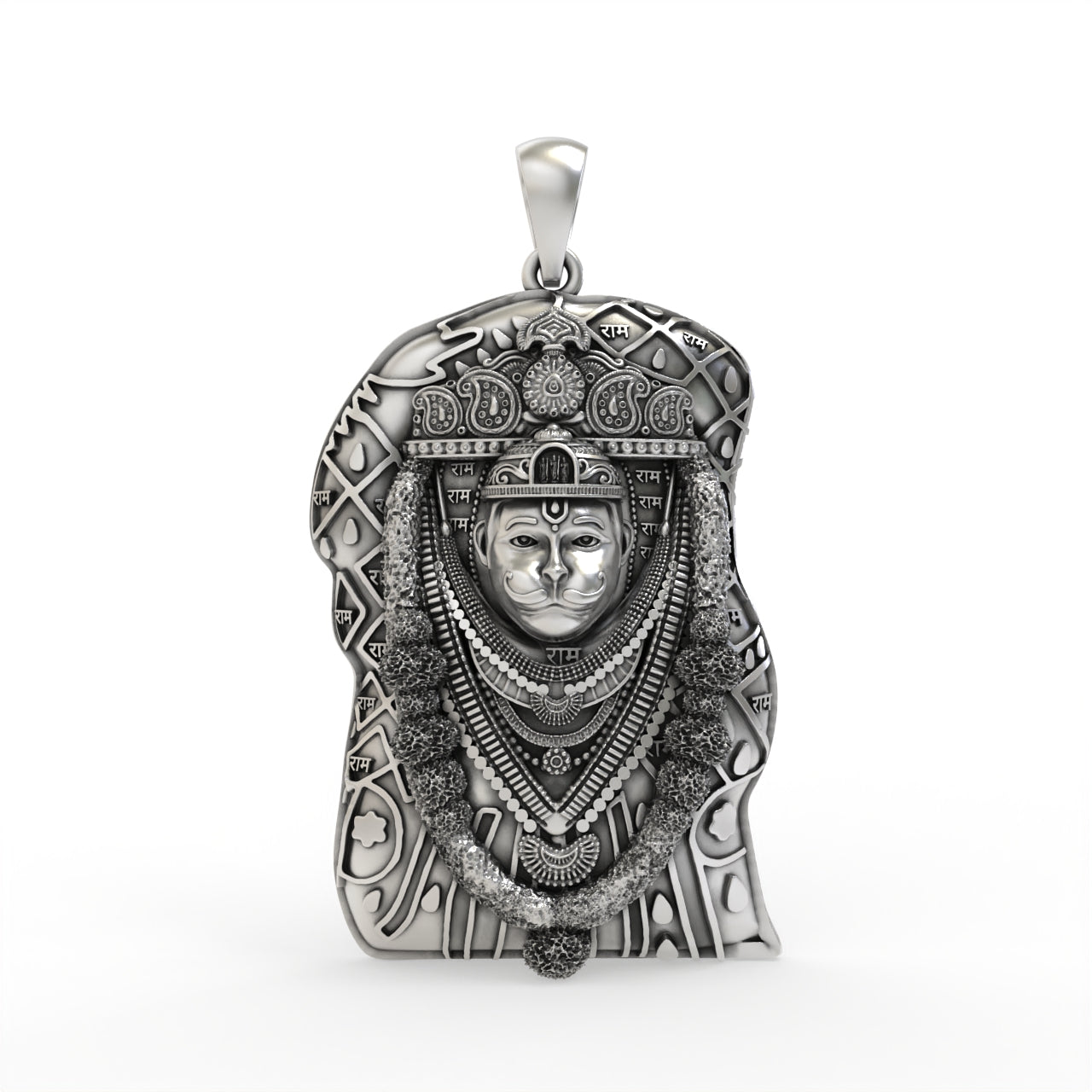 925 Sterling Silver Bhurakhiya Hanuman Pendant