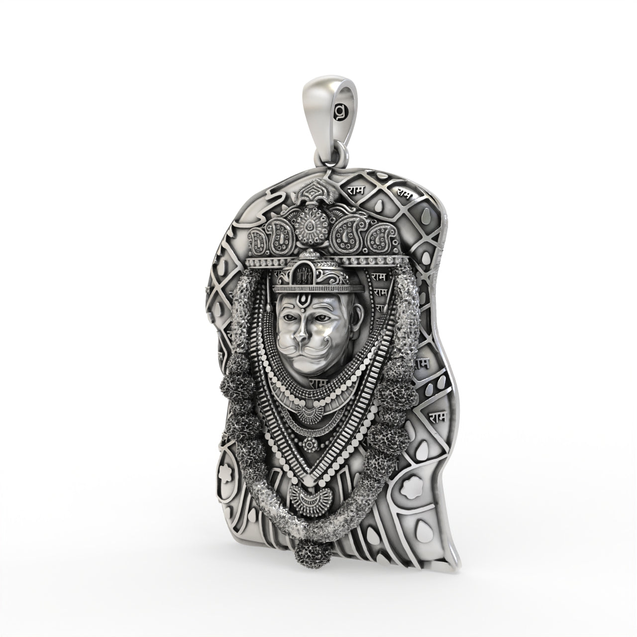 925 Sterling Silver Bhurakhiya Hanuman Pendant